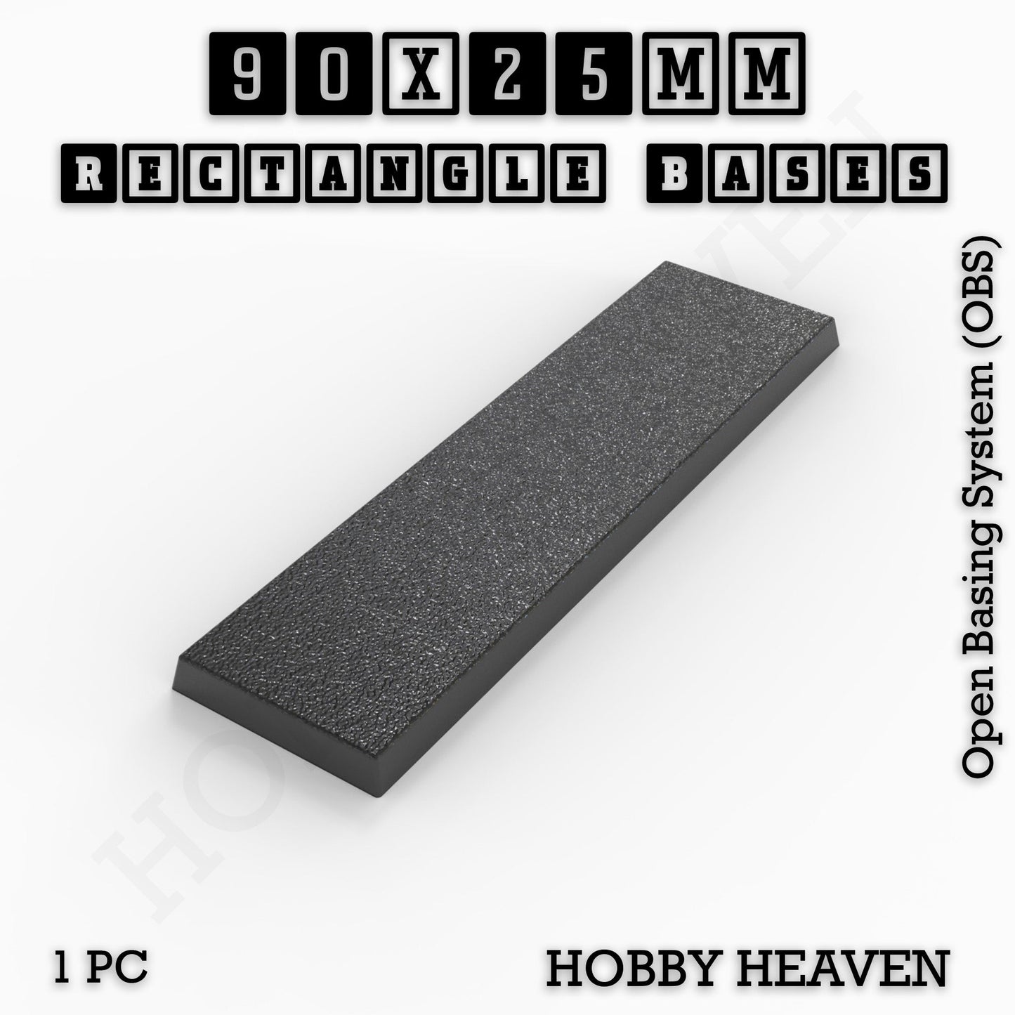 Rectangle Bases Medium Sizes - 75x30mm to 125x40mm and up to 100x90mm Wide - 3D Print Tabletop Games
