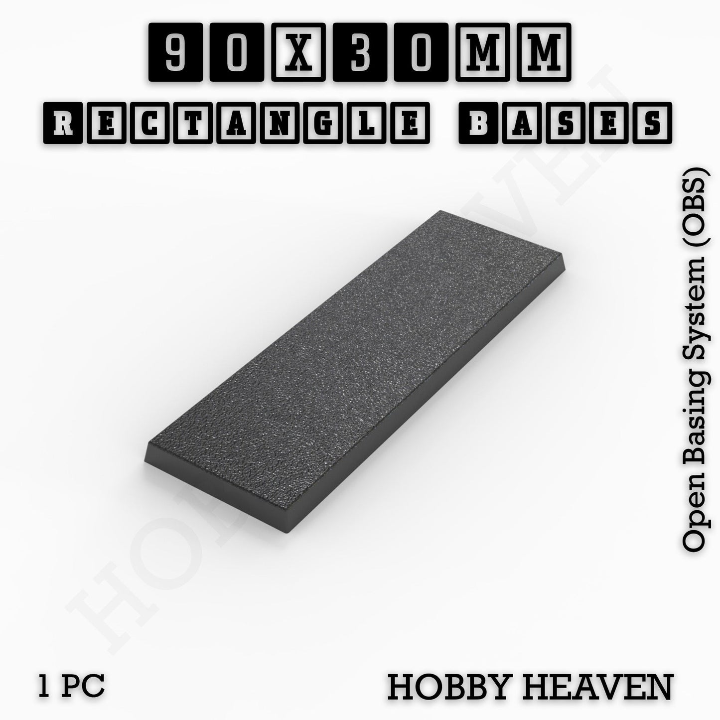 Rectangle Bases Medium Sizes - 75x30mm to 125x40mm and up to 100x90mm Wide - 3D Print Tabletop Games