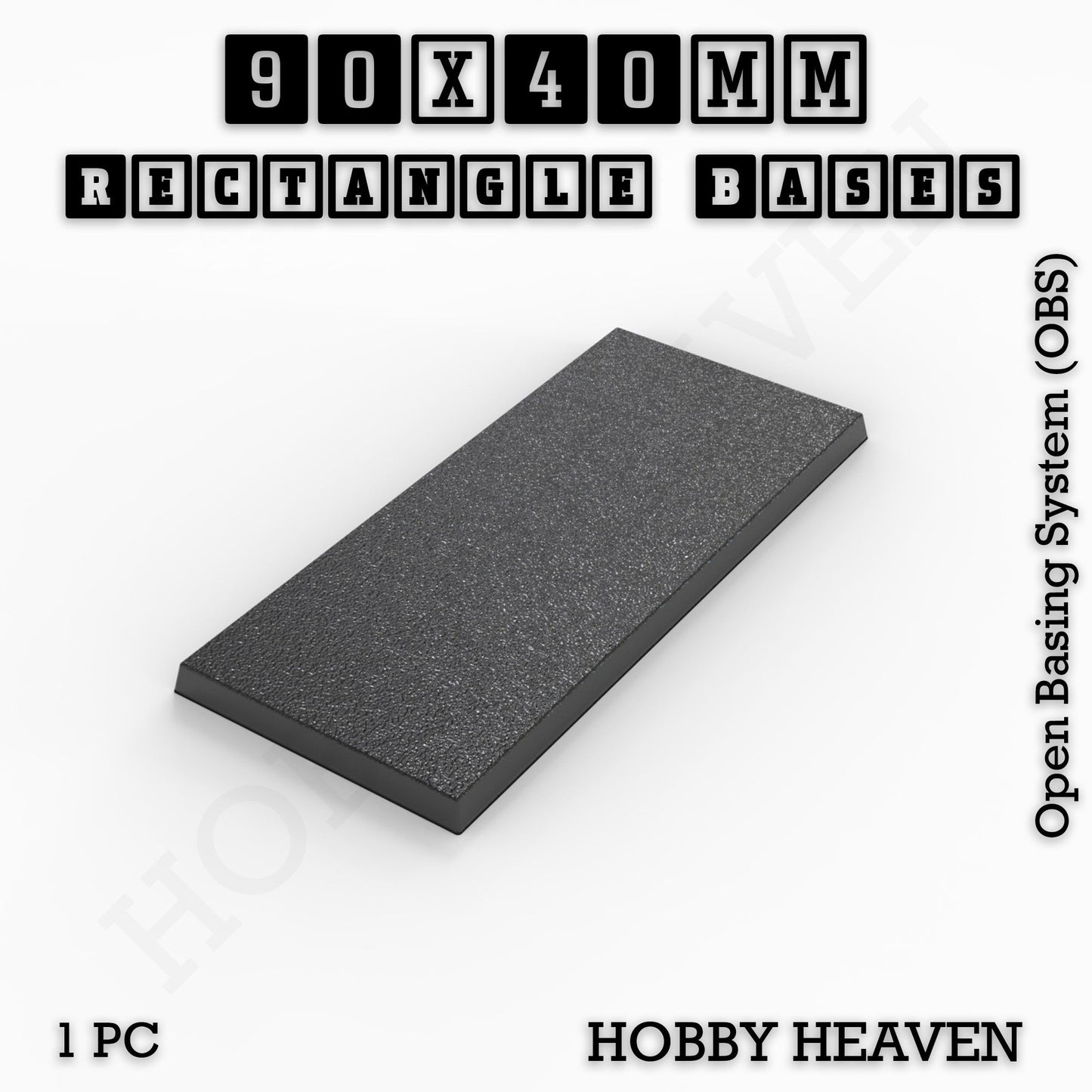 Rectangle Bases Medium Sizes - 75x30mm to 125x40mm and up to 100x90mm Wide - 3D Print Tabletop Games