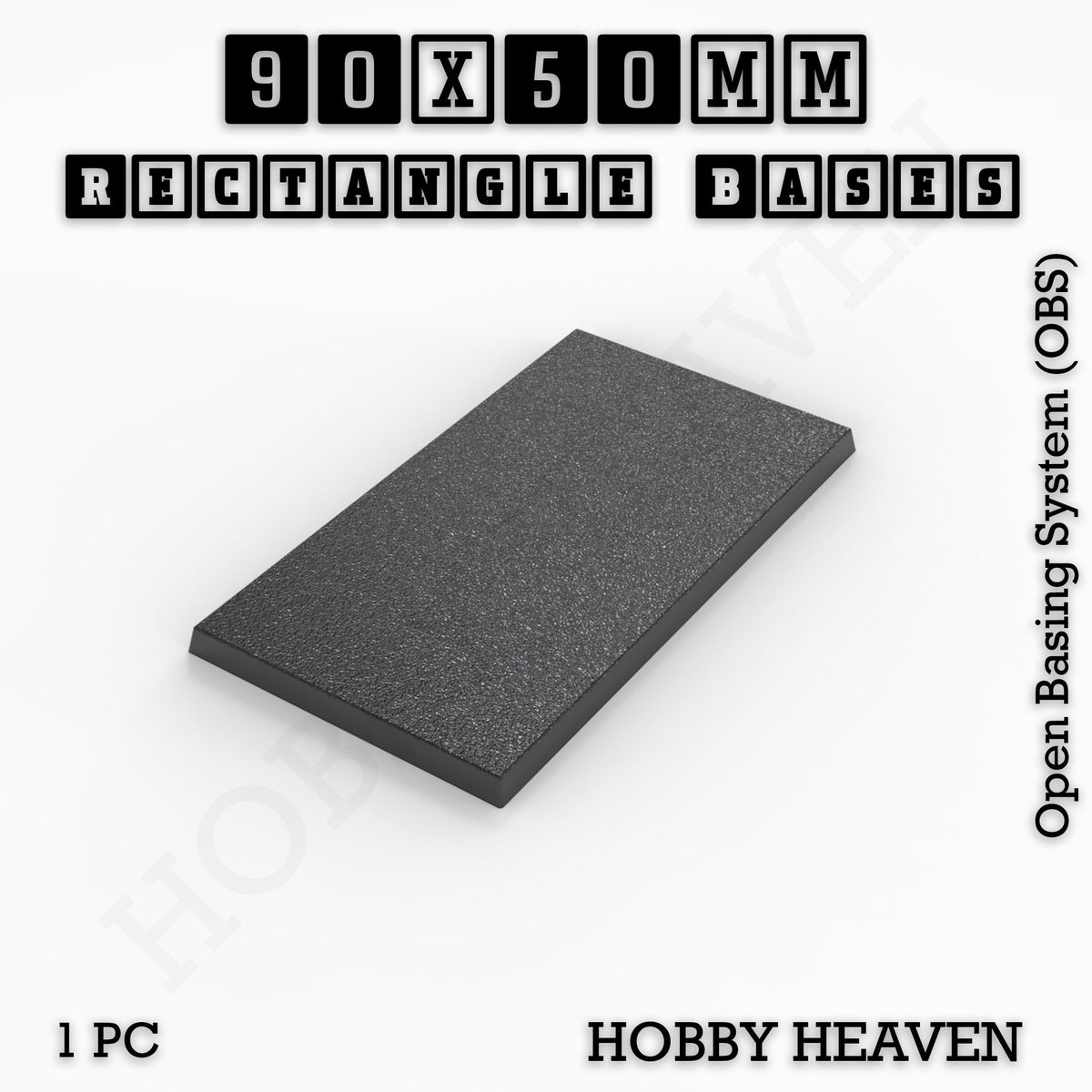 Rectangle Bases Medium Sizes - 75x30mm to 125x40mm and up to 100x90mm Wide - 3D Print Tabletop Games