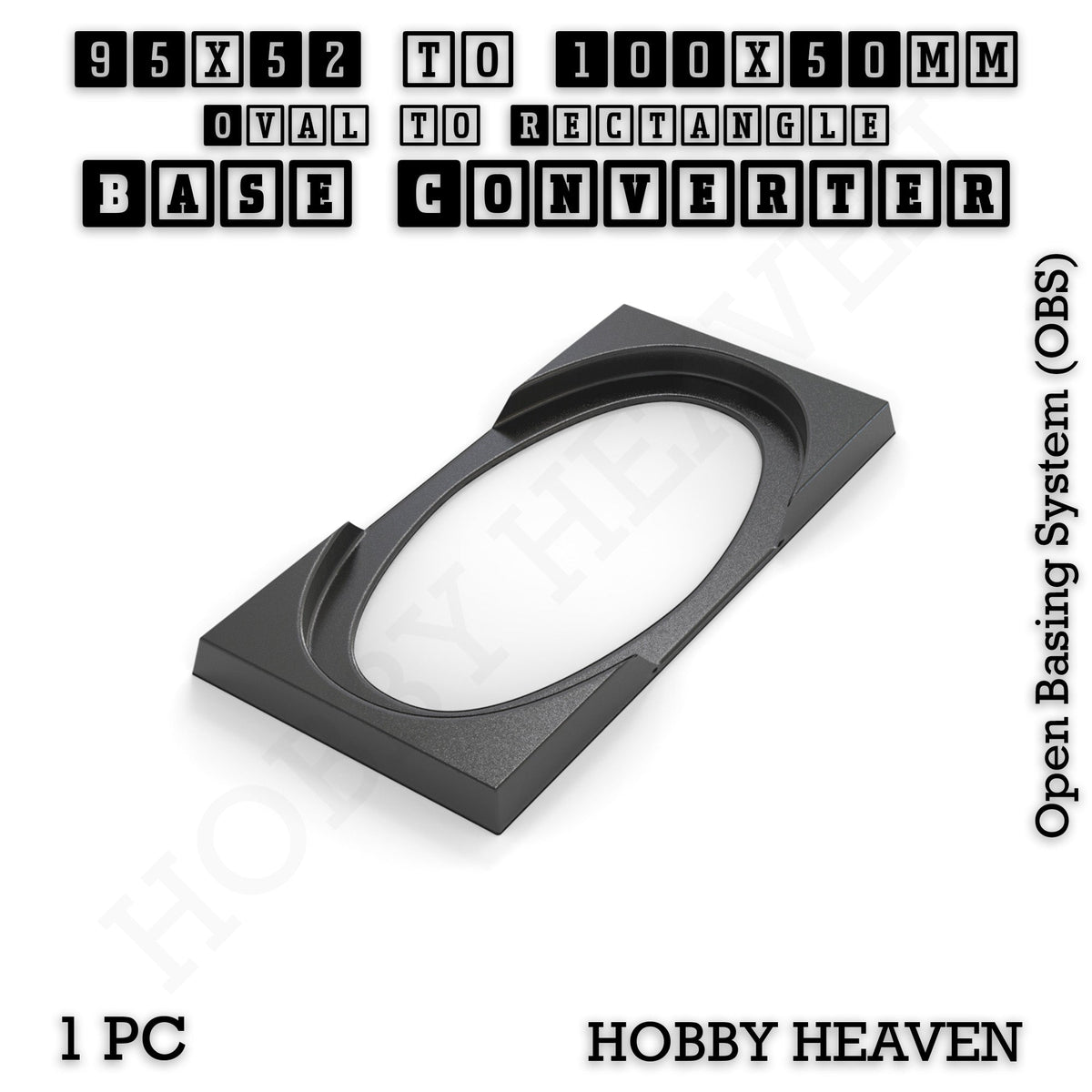 Oval to Rectangle Base Converters 3D Print Full Range