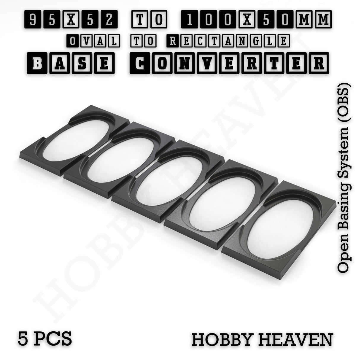 Oval to Rectangle Base Converters 3D Print Full Range
