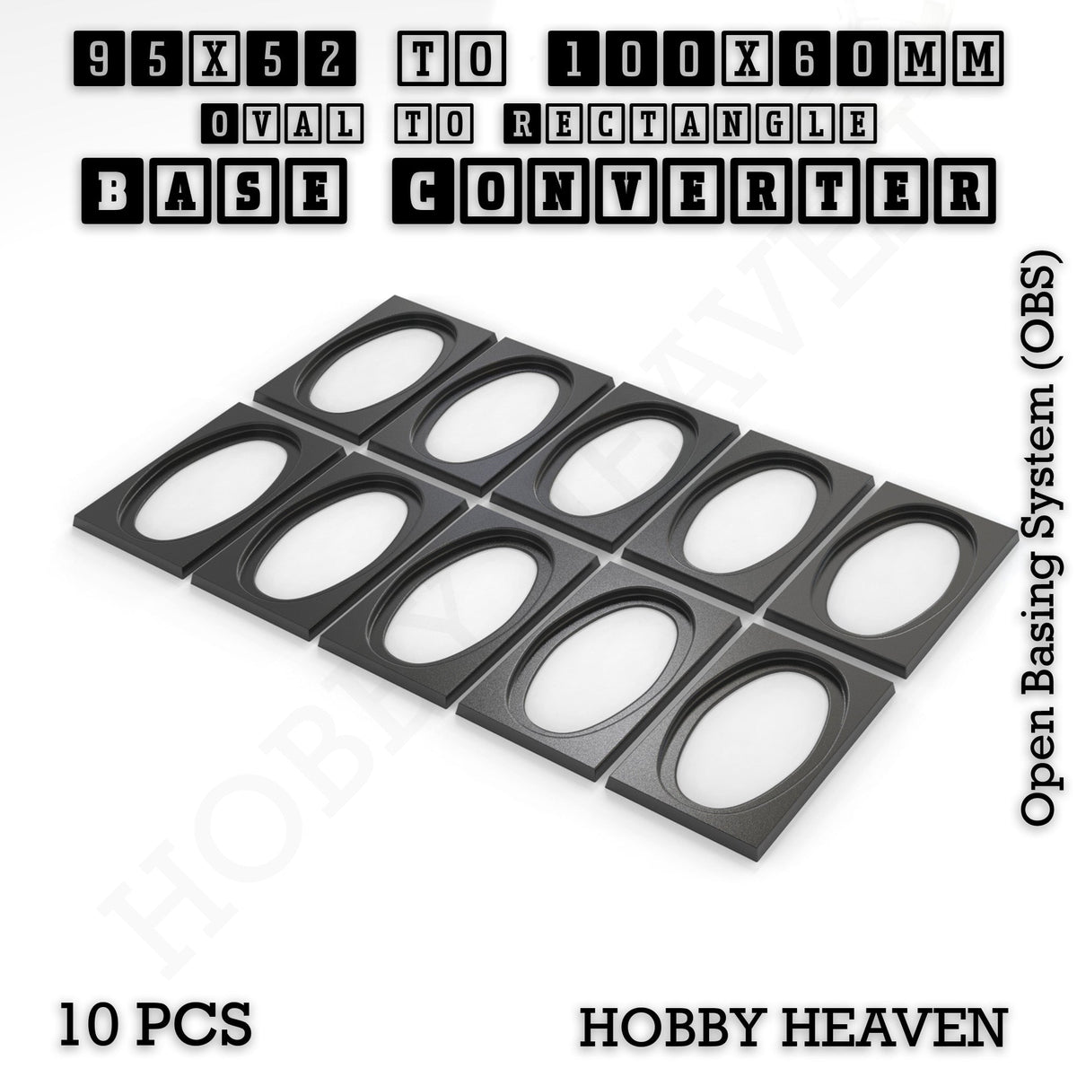 Oval to Rectangle Base Converters 3D Print Full Range
