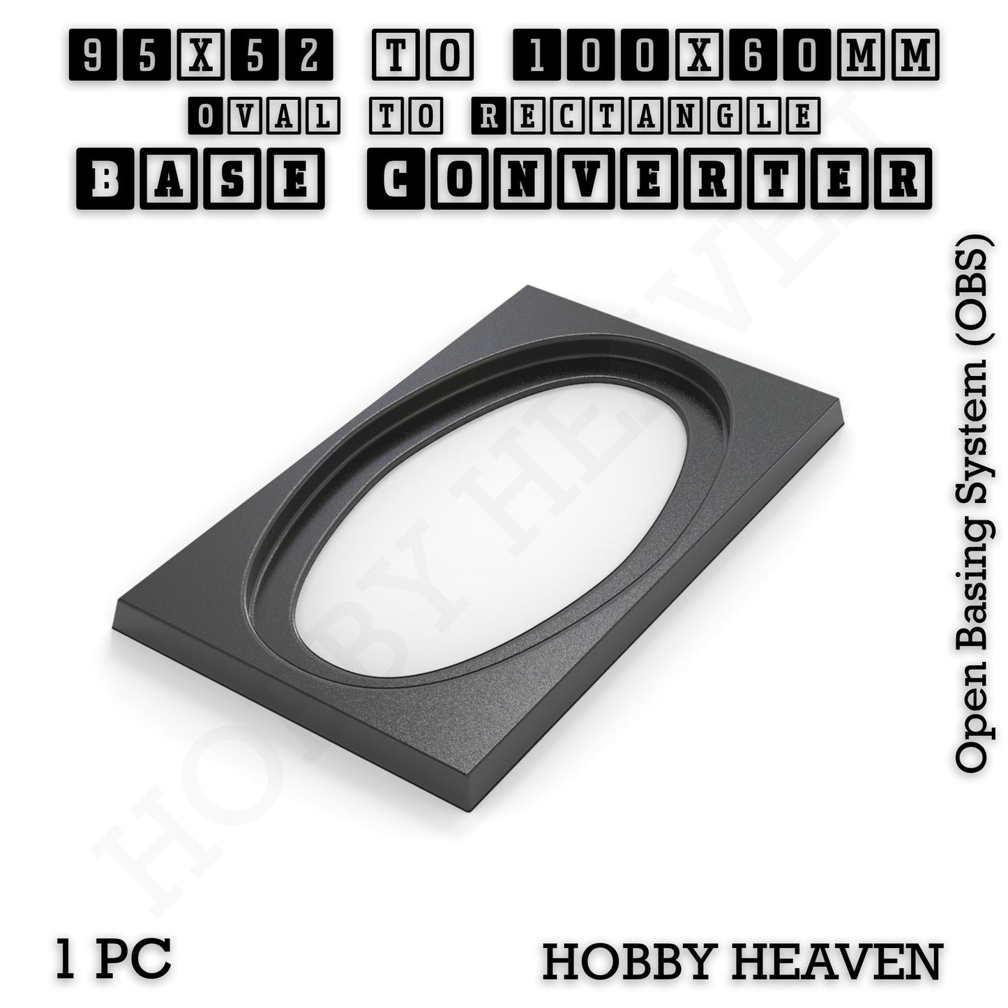 Oval to Rectangle Base Converters 3D Print Full Range