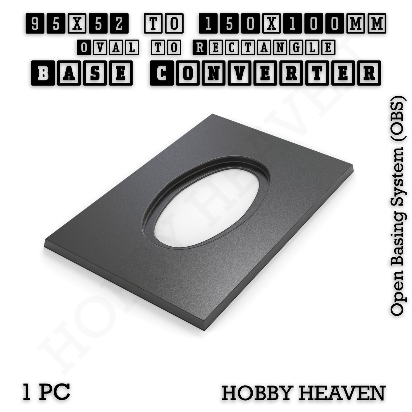 Oval to Rectangle Base Converters 3D Print Full Range