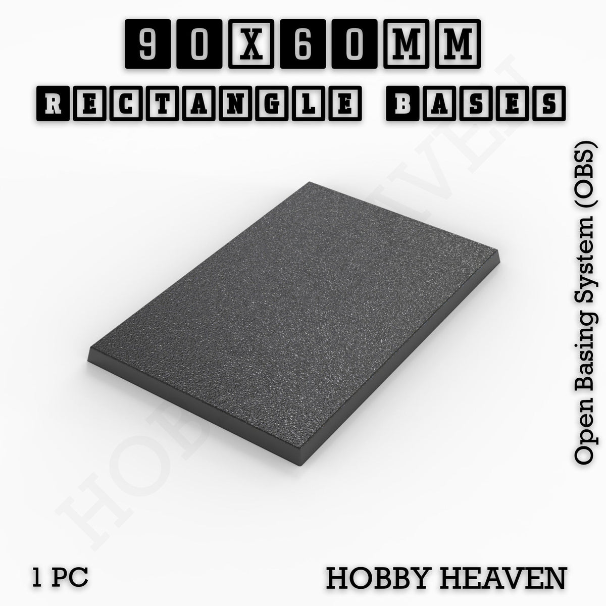 Rectangle Bases Medium Sizes - 75x30mm to 125x40mm and up to 100x90mm Wide - 3D Print Tabletop Games