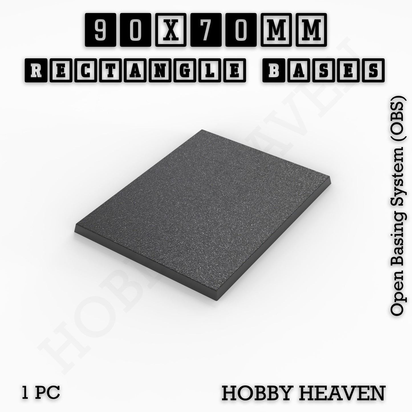 Rectangle Bases Medium Sizes - 75x30mm to 125x40mm and up to 100x90mm Wide - 3D Print Tabletop Games