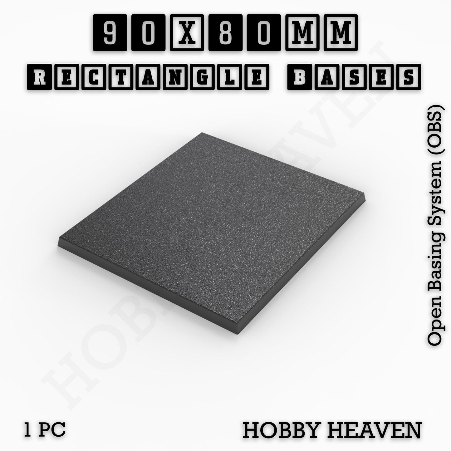 Rectangle Bases Medium Sizes - 75x30mm to 125x40mm and up to 100x90mm Wide - 3D Print Tabletop Games