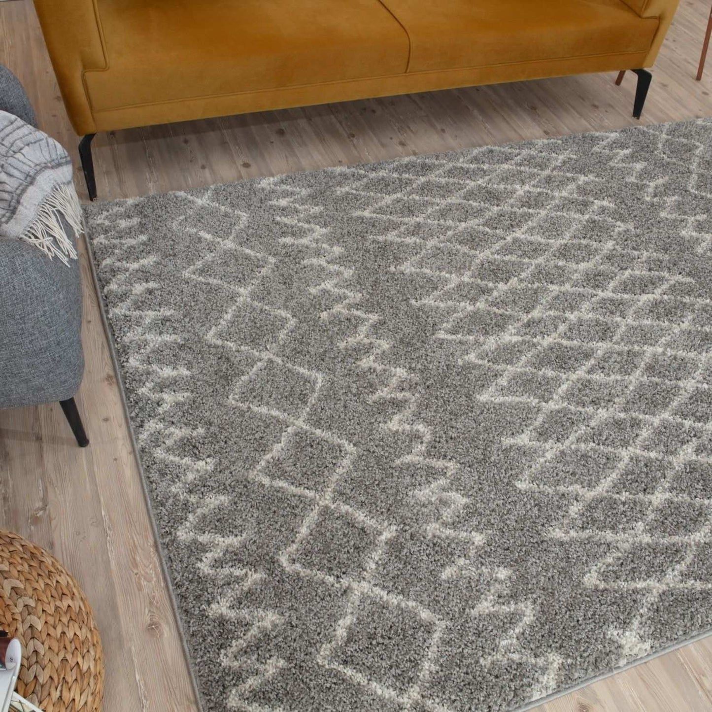 Moroccan Grey Shaggy Rug | 910
