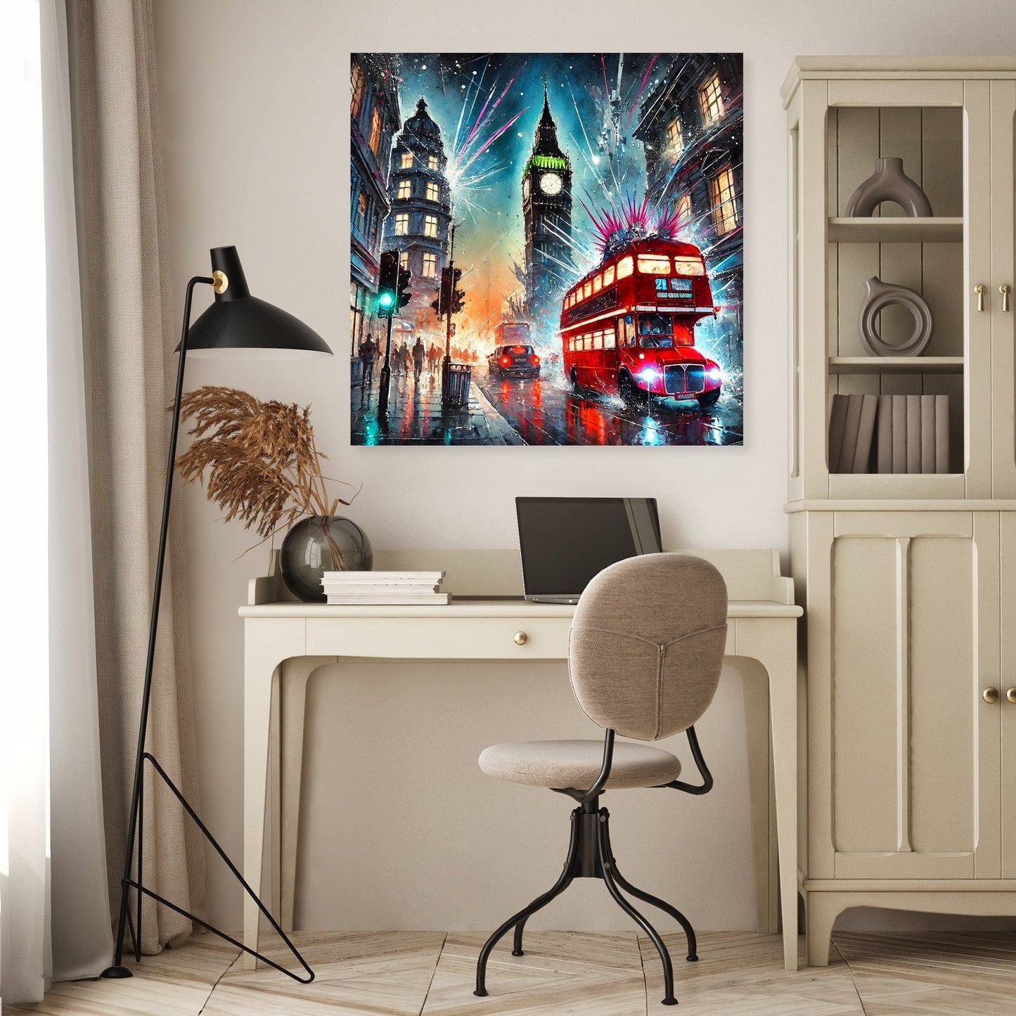 Neon Chaos London Canvas