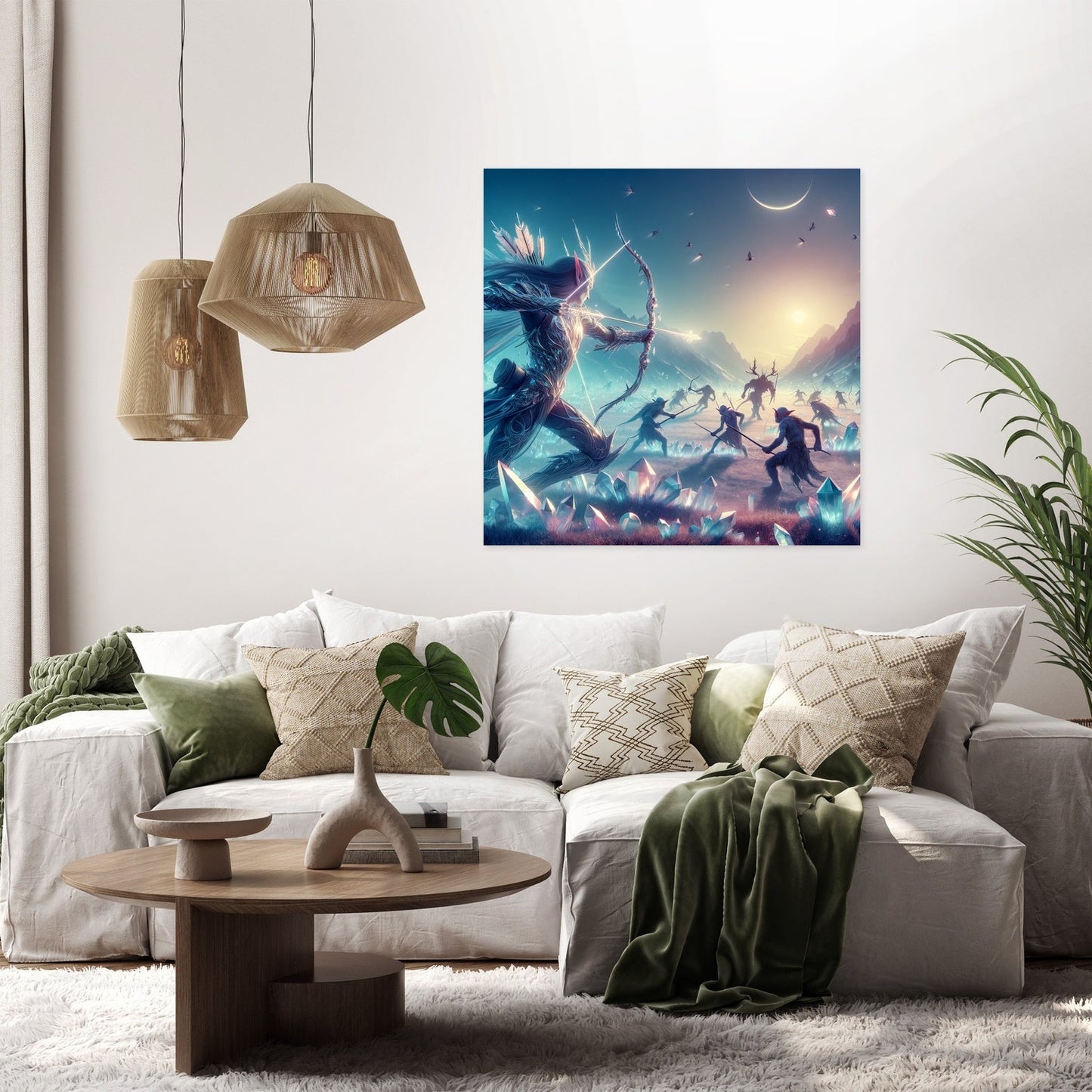 Moonlit Crystal Skirmish Canvas