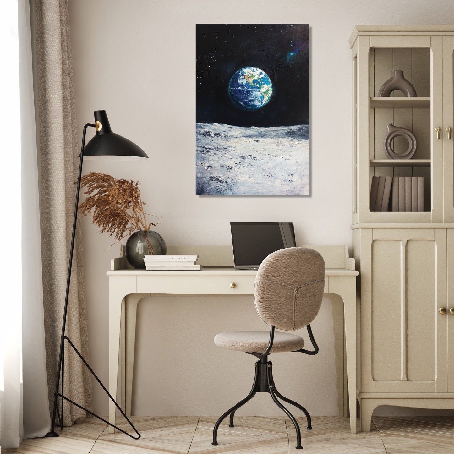 Earthrise Over Moon Canvas