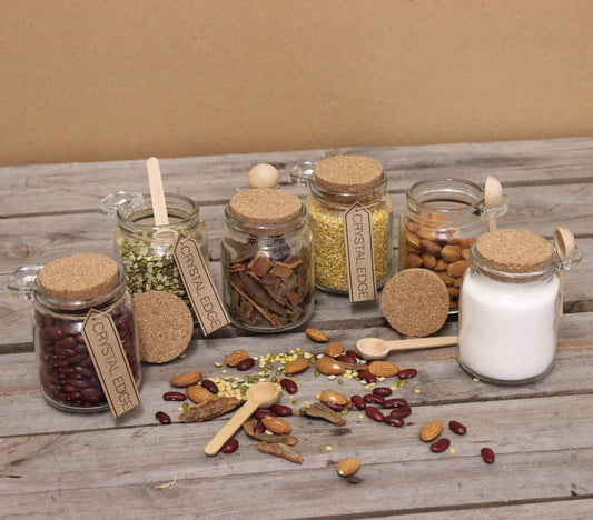 Maravi General Store Set of 6 Glass Jars with Spoon