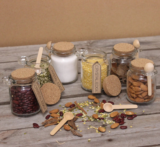 Maravi General Store Set of 6 Glass Jars with Spoon