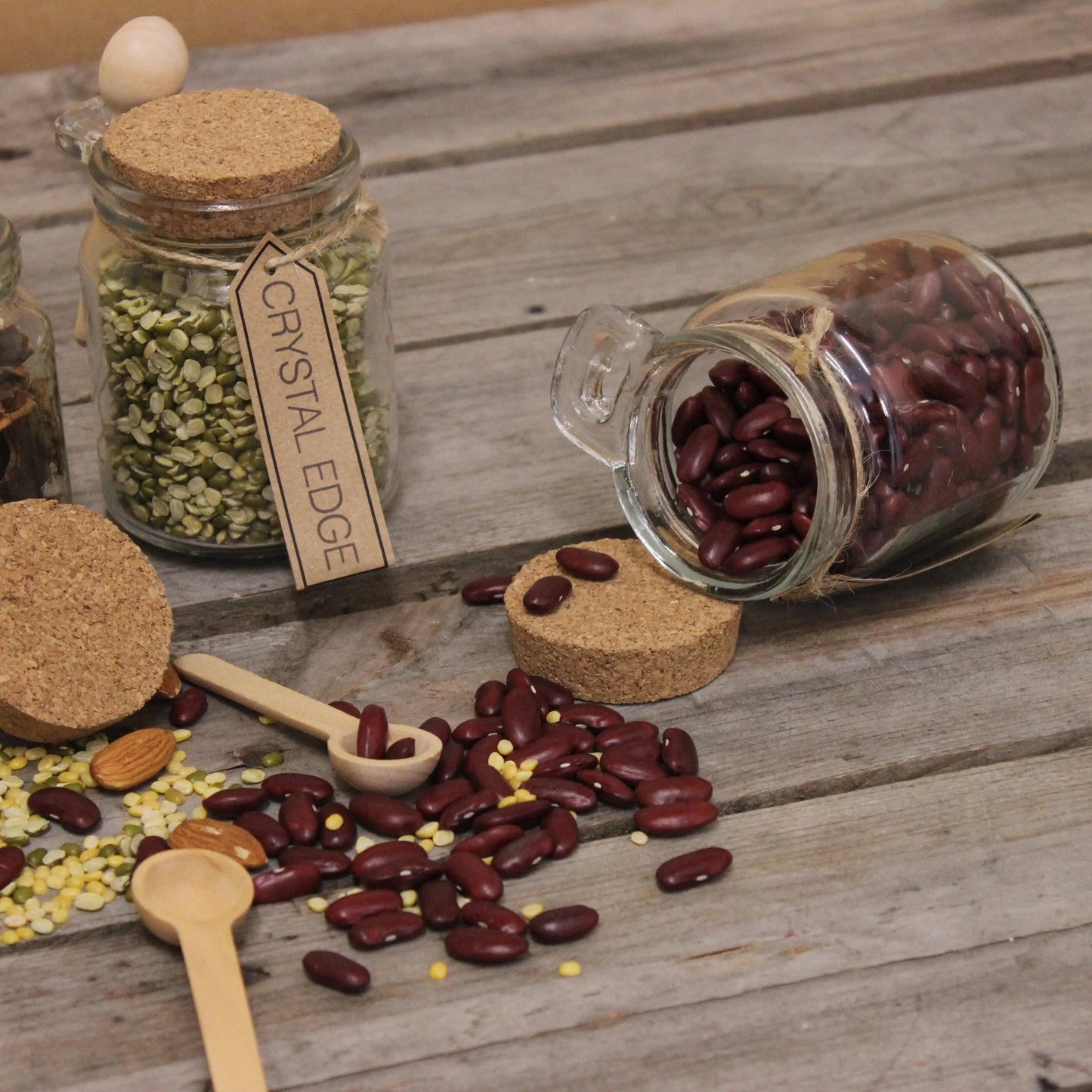 Maravi General Store Set of 6 Glass Jars with Spoon