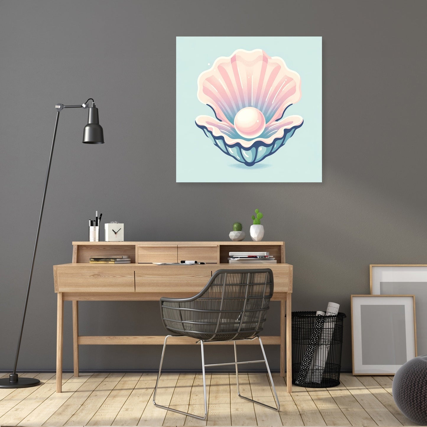 Pastel Pearl Oyster Canvas