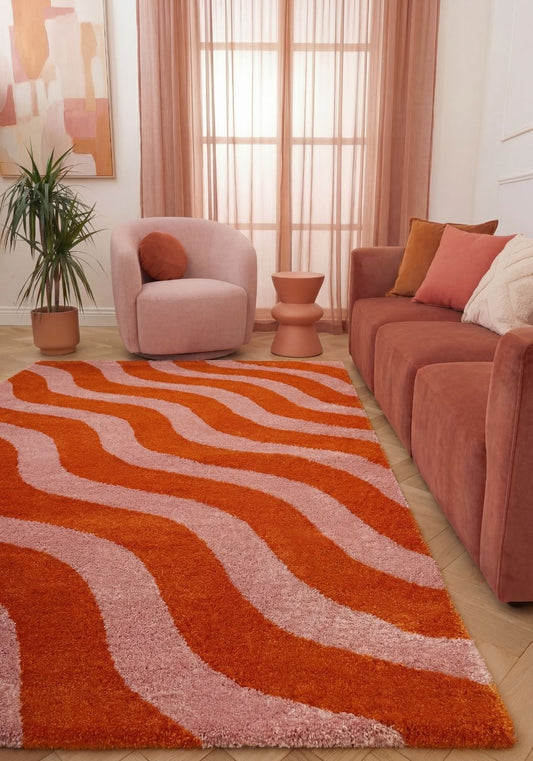 Joli Wave Orange & Pink Rug