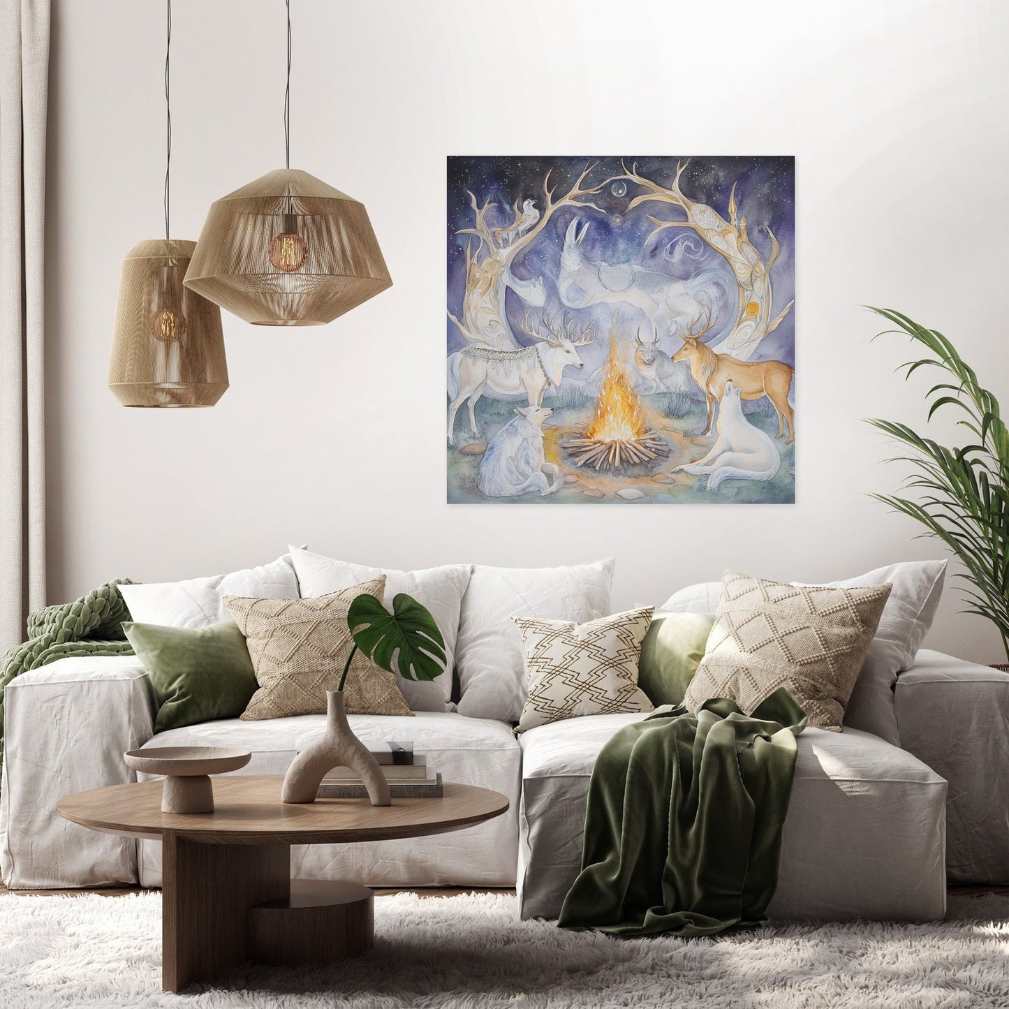 Sacred Animal Fire Canvas