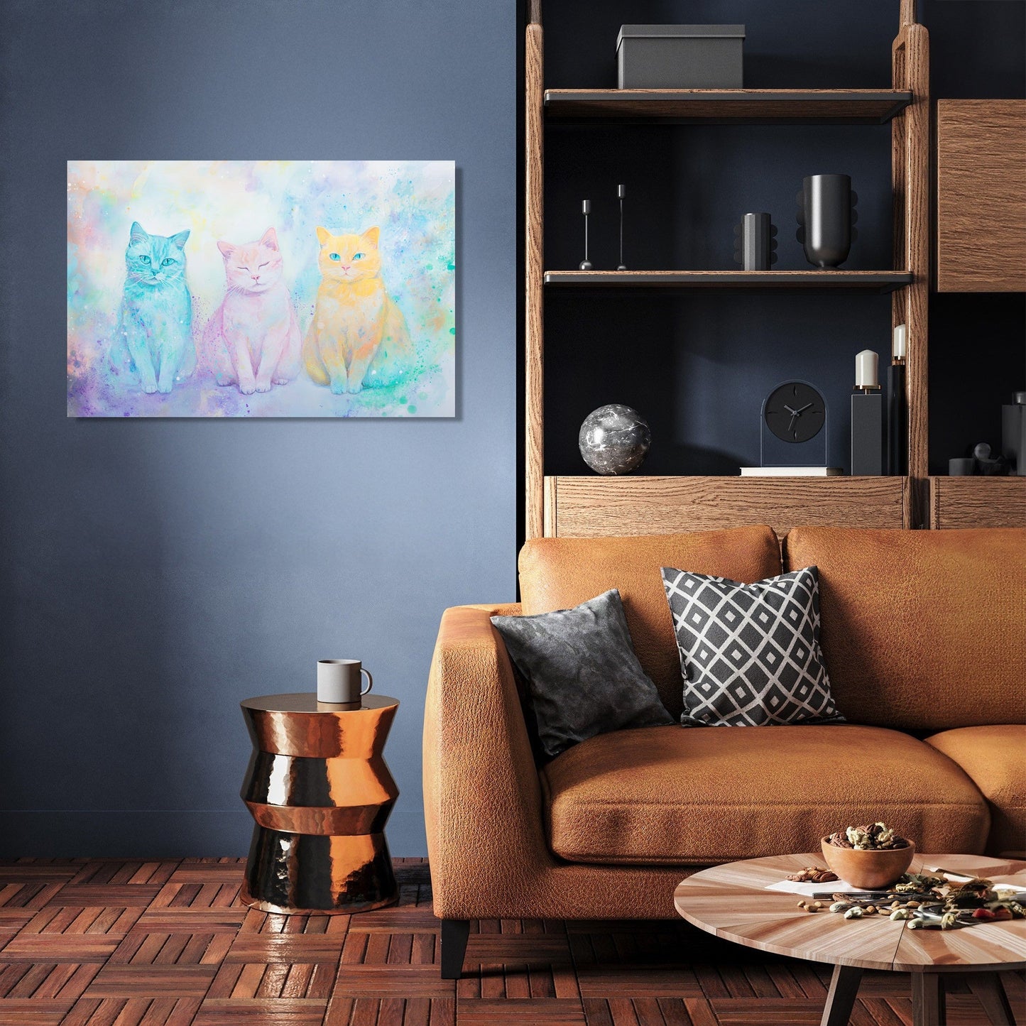 Tricolour Cats Canvas