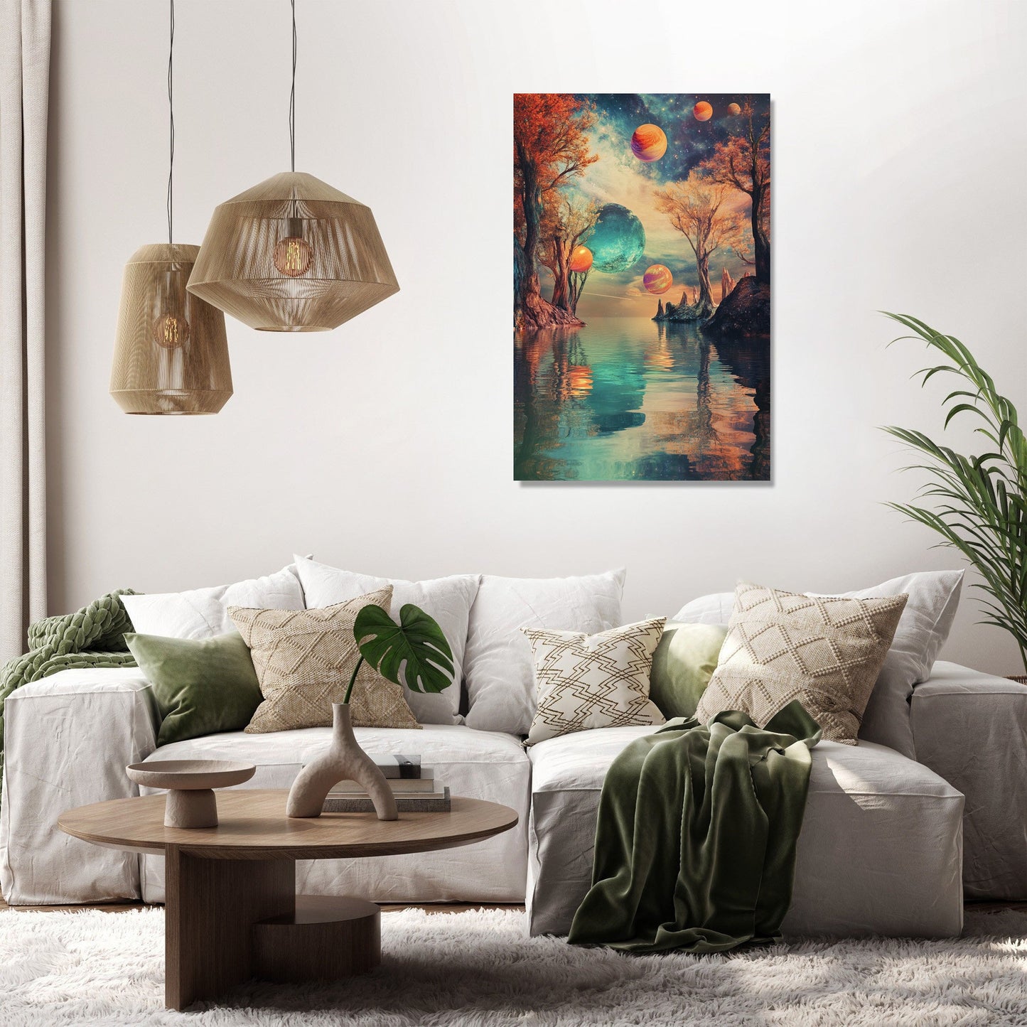Planetary Leaves Canvas