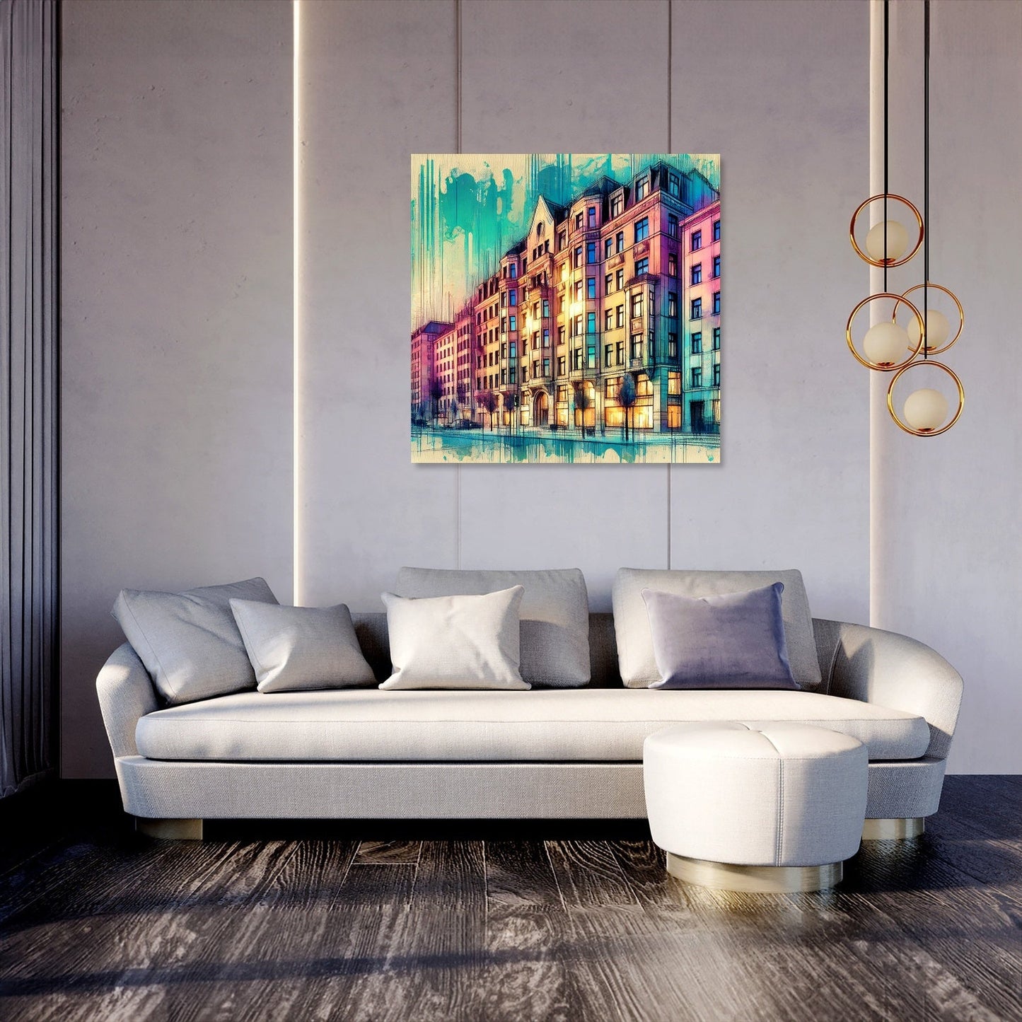 Neighbouring Buildings Harmony Canvas