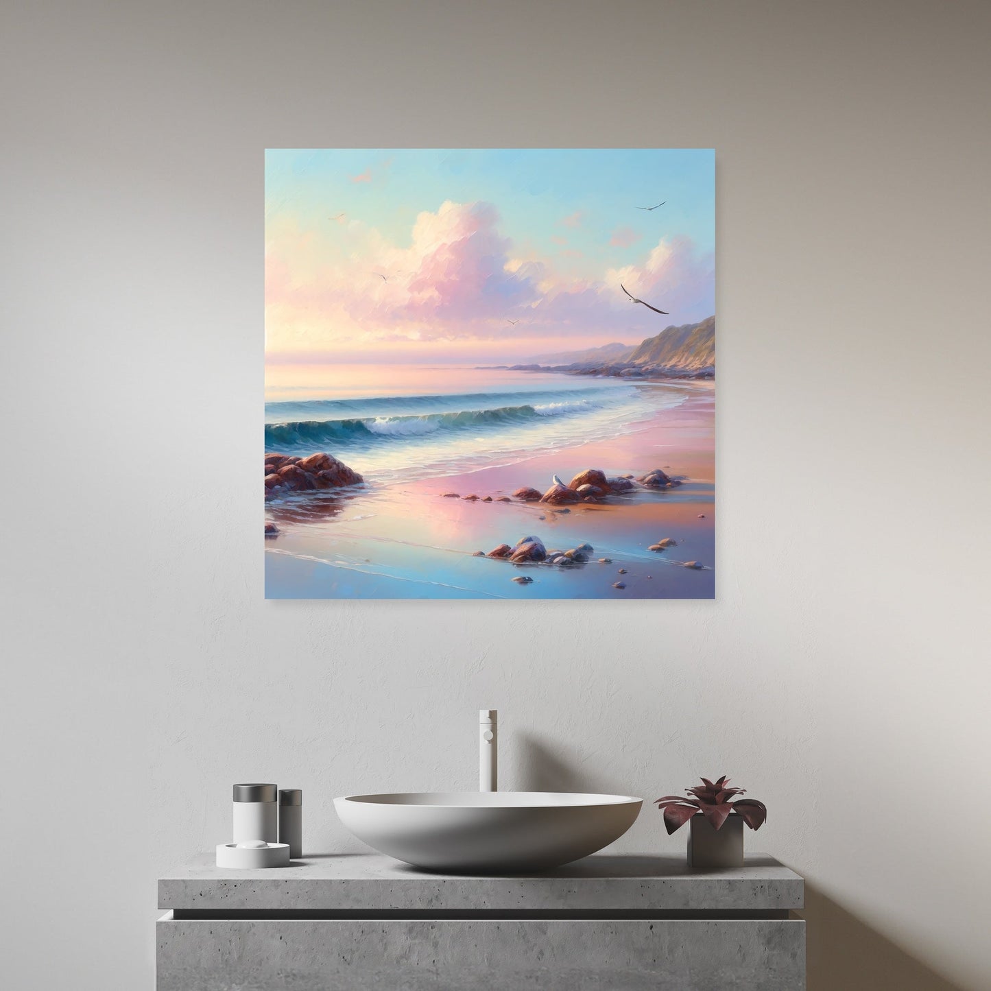 Rocky Coastline at Dawn Canvas