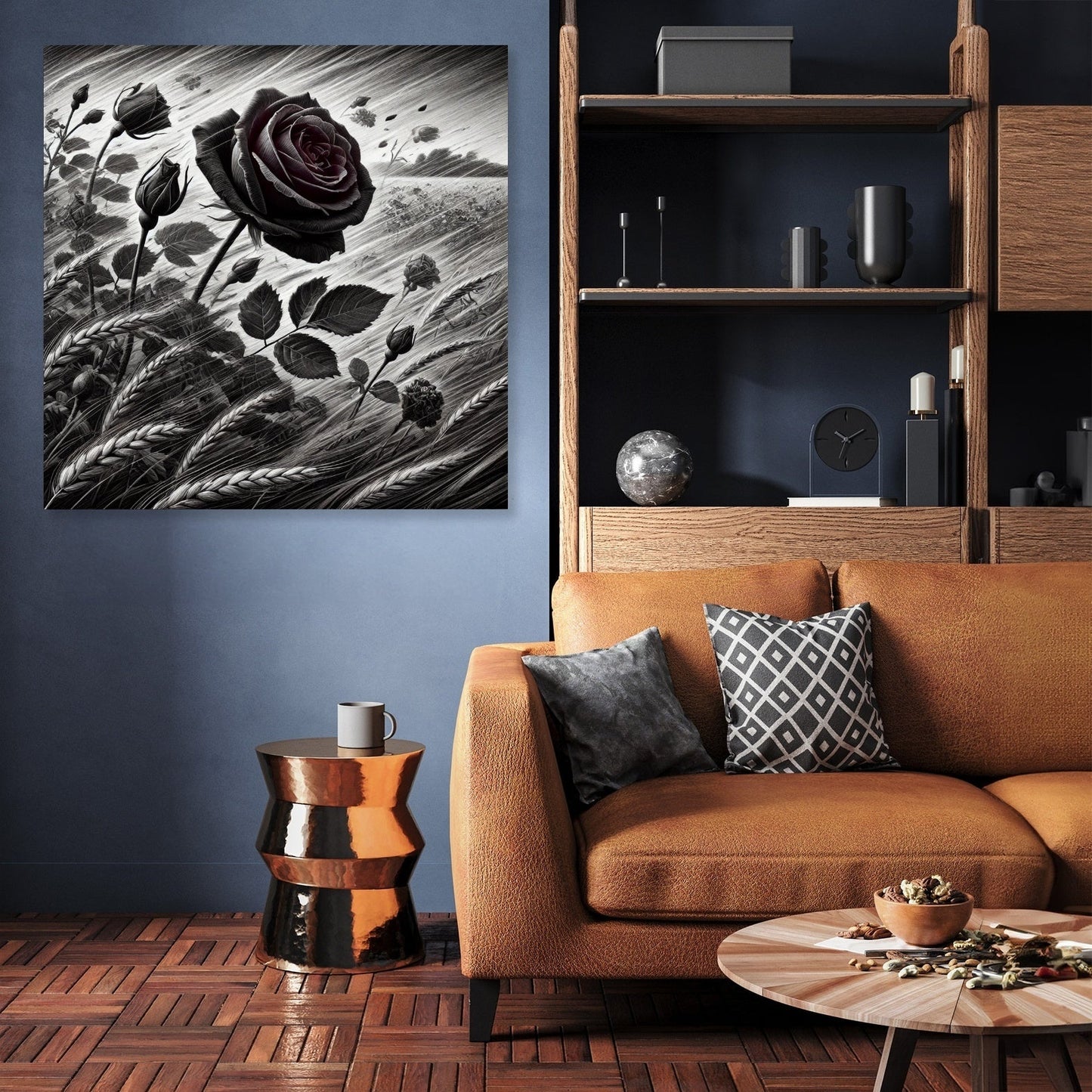 Burgundy Wind Rose Canvas