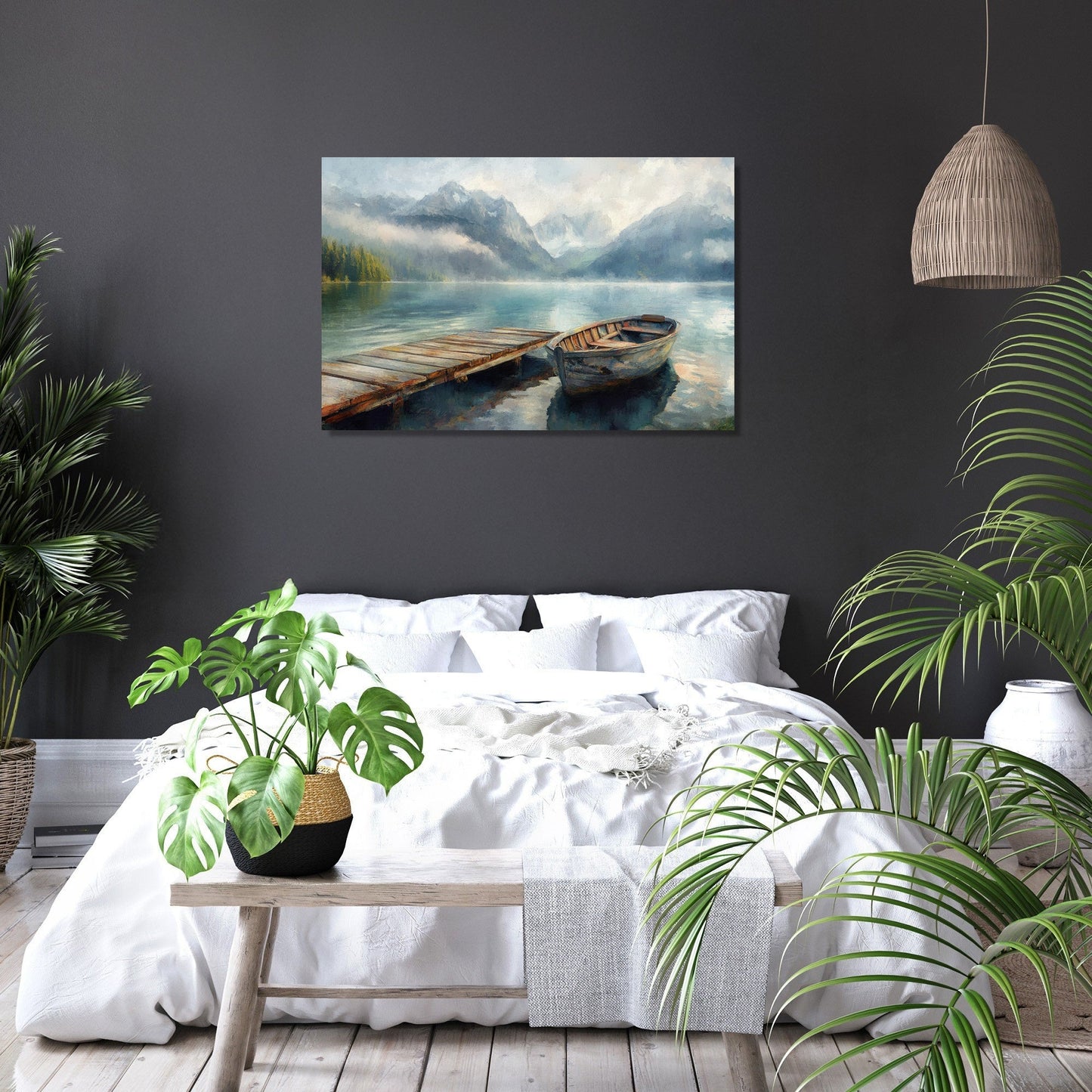 Wooden Boat Serenity Canvas
