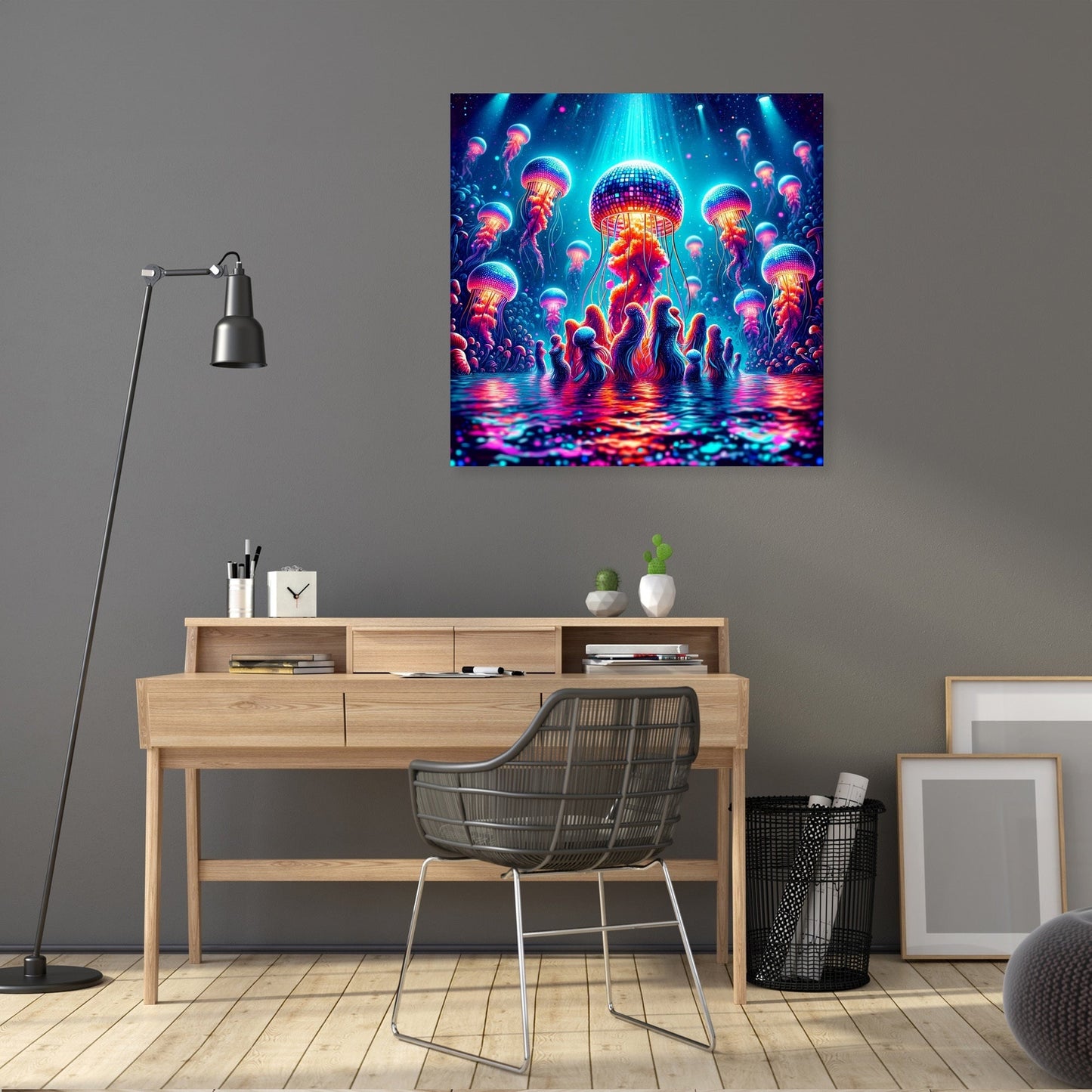 Neon Waves Canvas