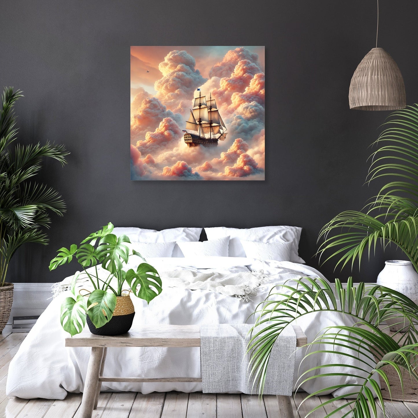Pastel Dream Ship Canvas