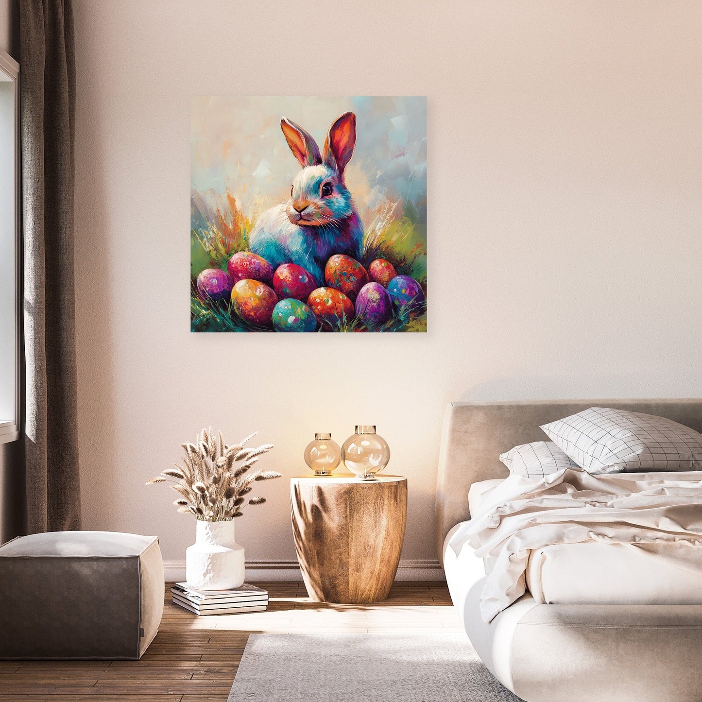 Bunny and Easter Eggs Canvas