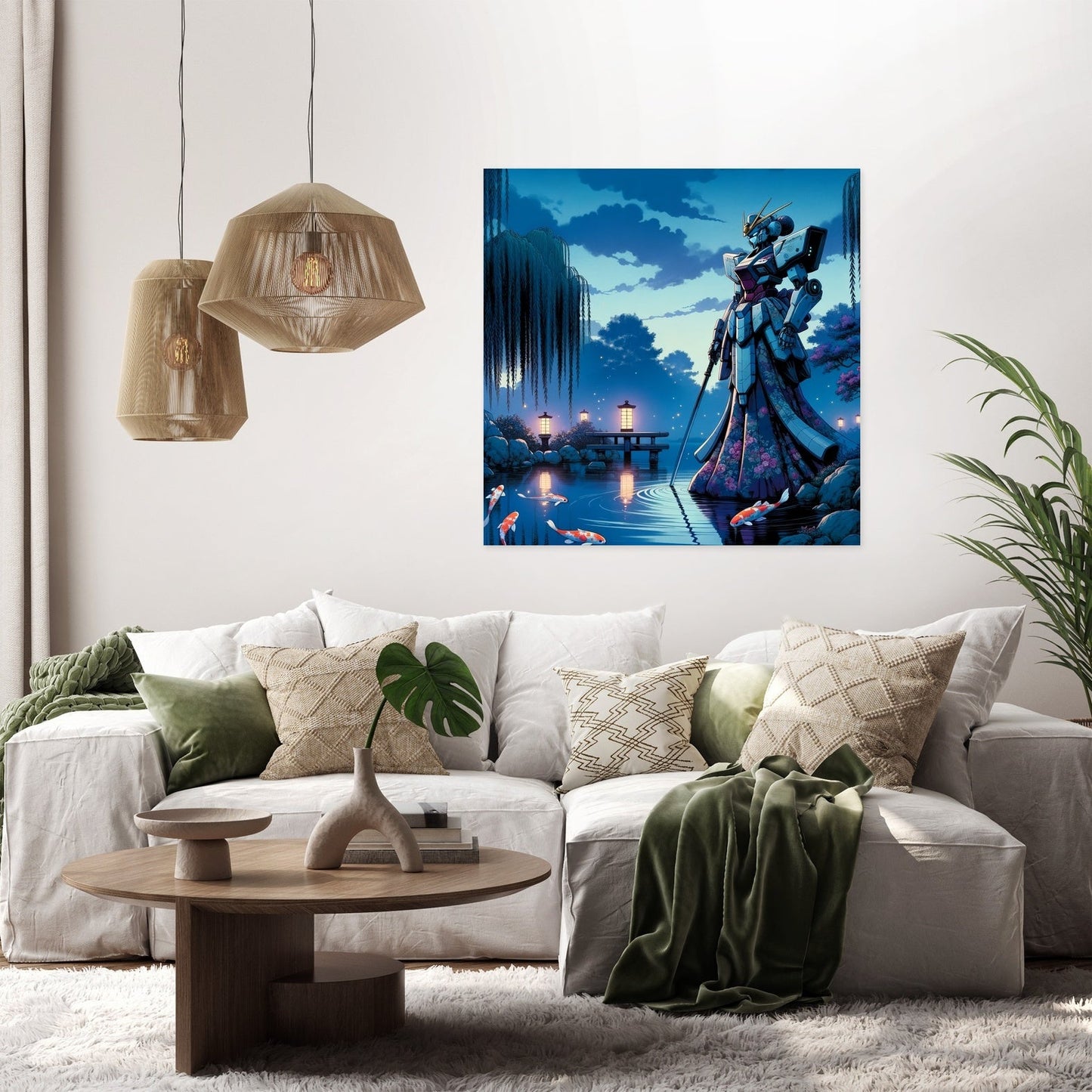 Mecha Geisha at Dusk Canvas