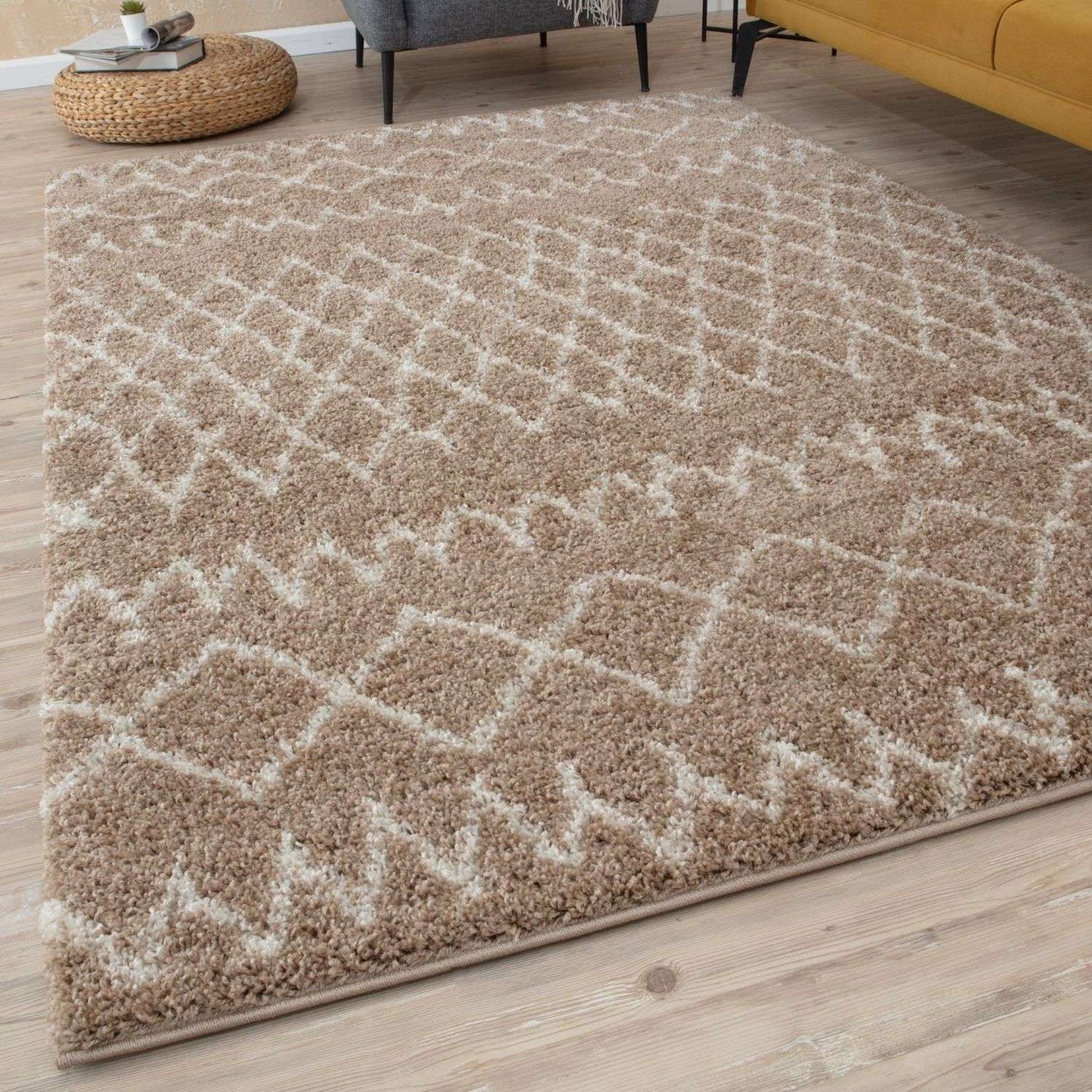 Moroccan Beige Shaggy Rug | 920