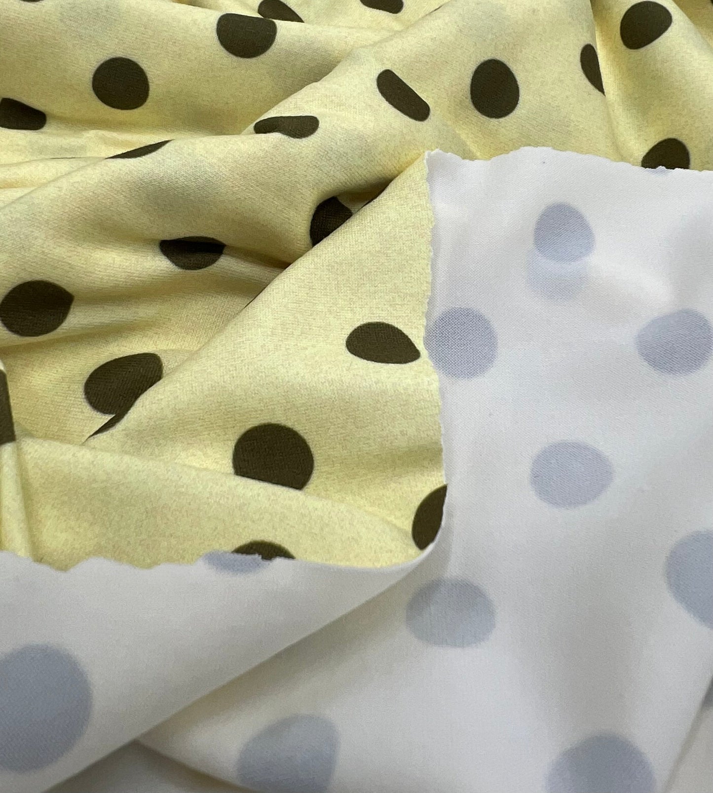 Lemon Polka Super Soft Bogota 4 Way Stretch Fabric