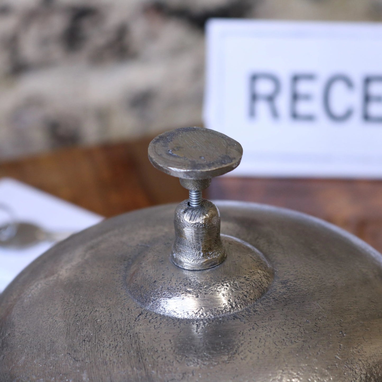 Tirsuli Large 17cm Reception Bell Distressed Silver