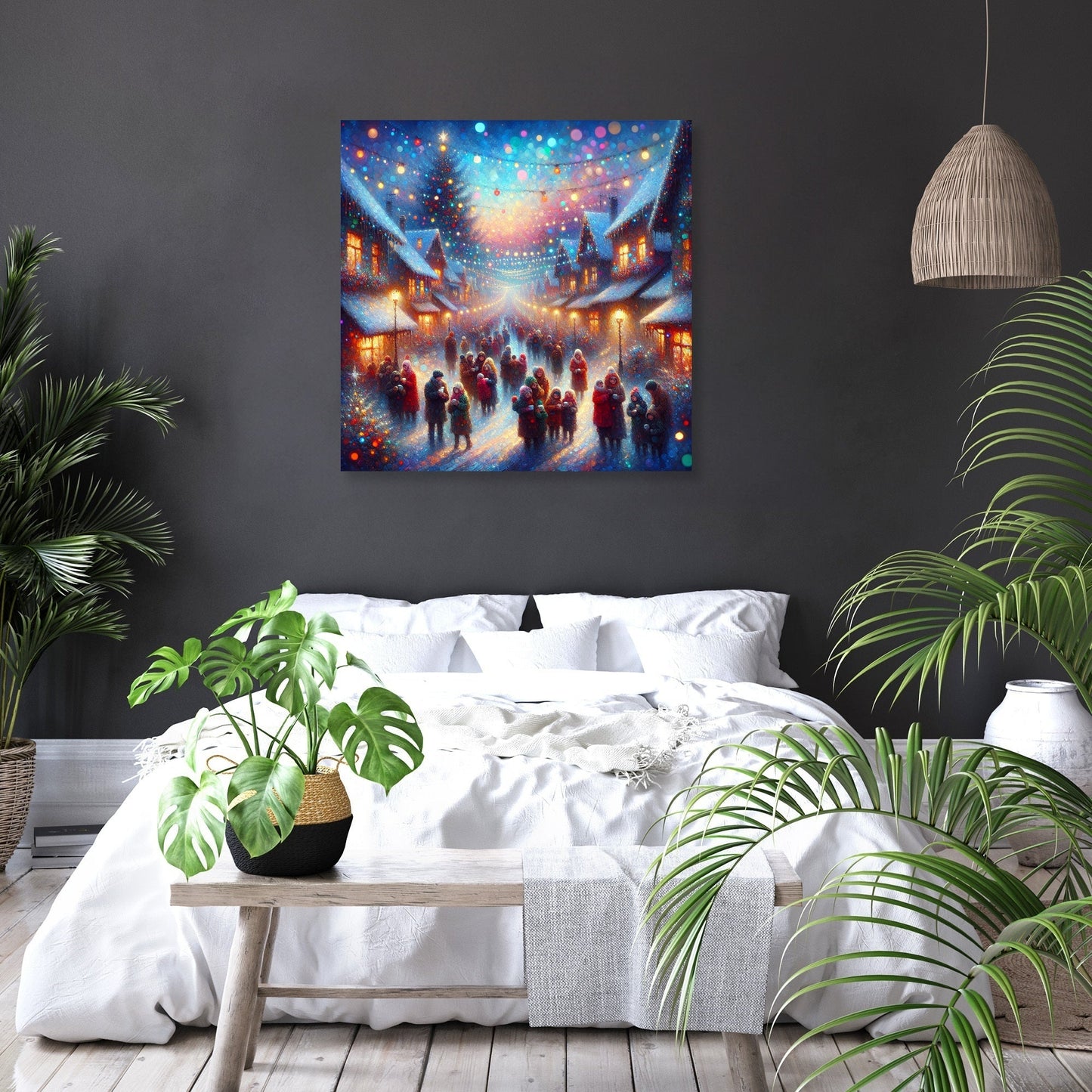 Nostalgic Christmas Village Canvas