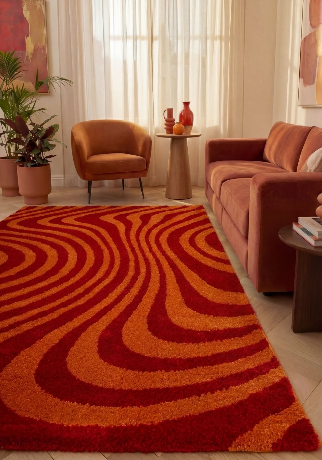 Joli Striped Red & Orange Rug