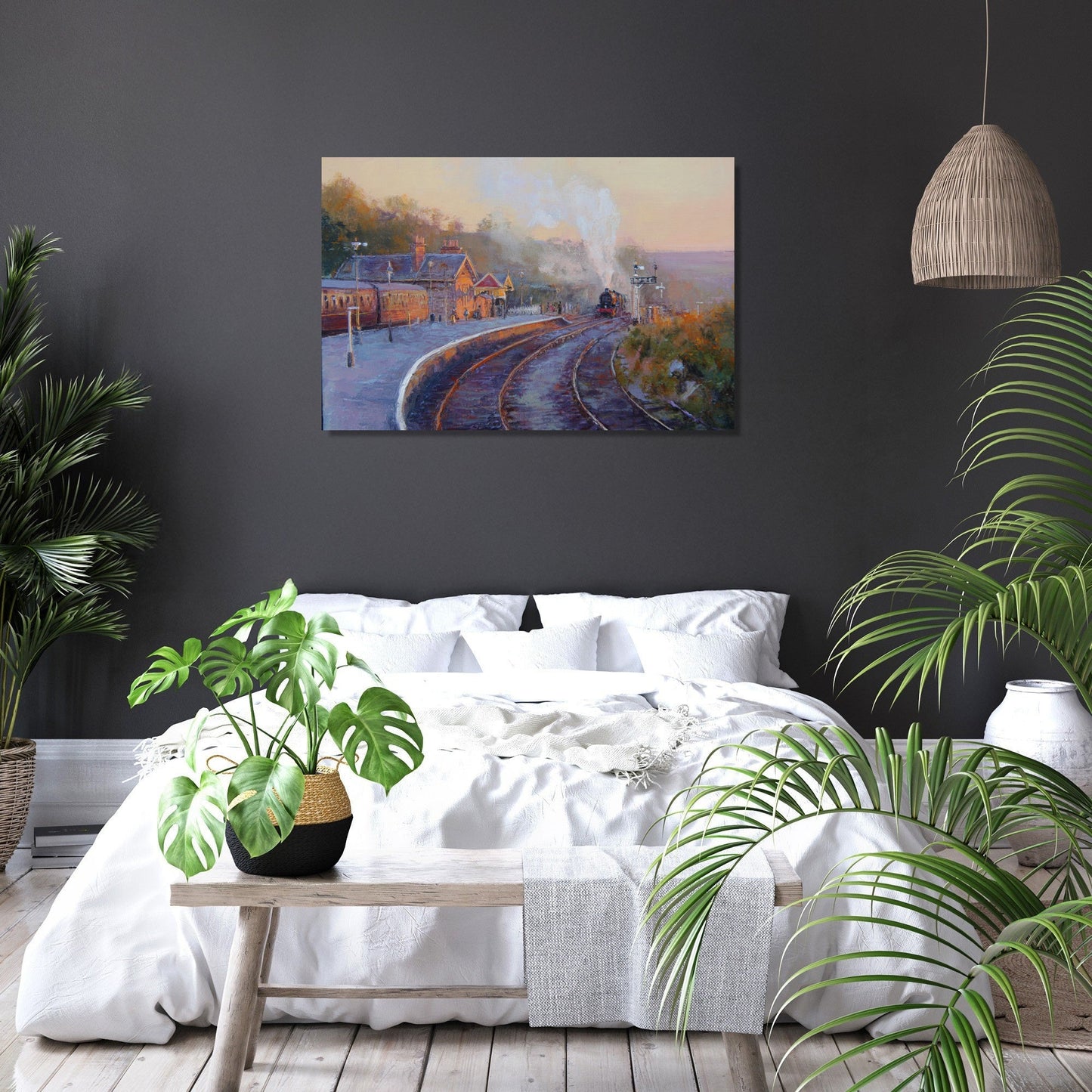 Steam Train Sunrise Canvas