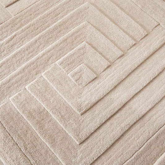Maze Grey Geometric Wool Rug