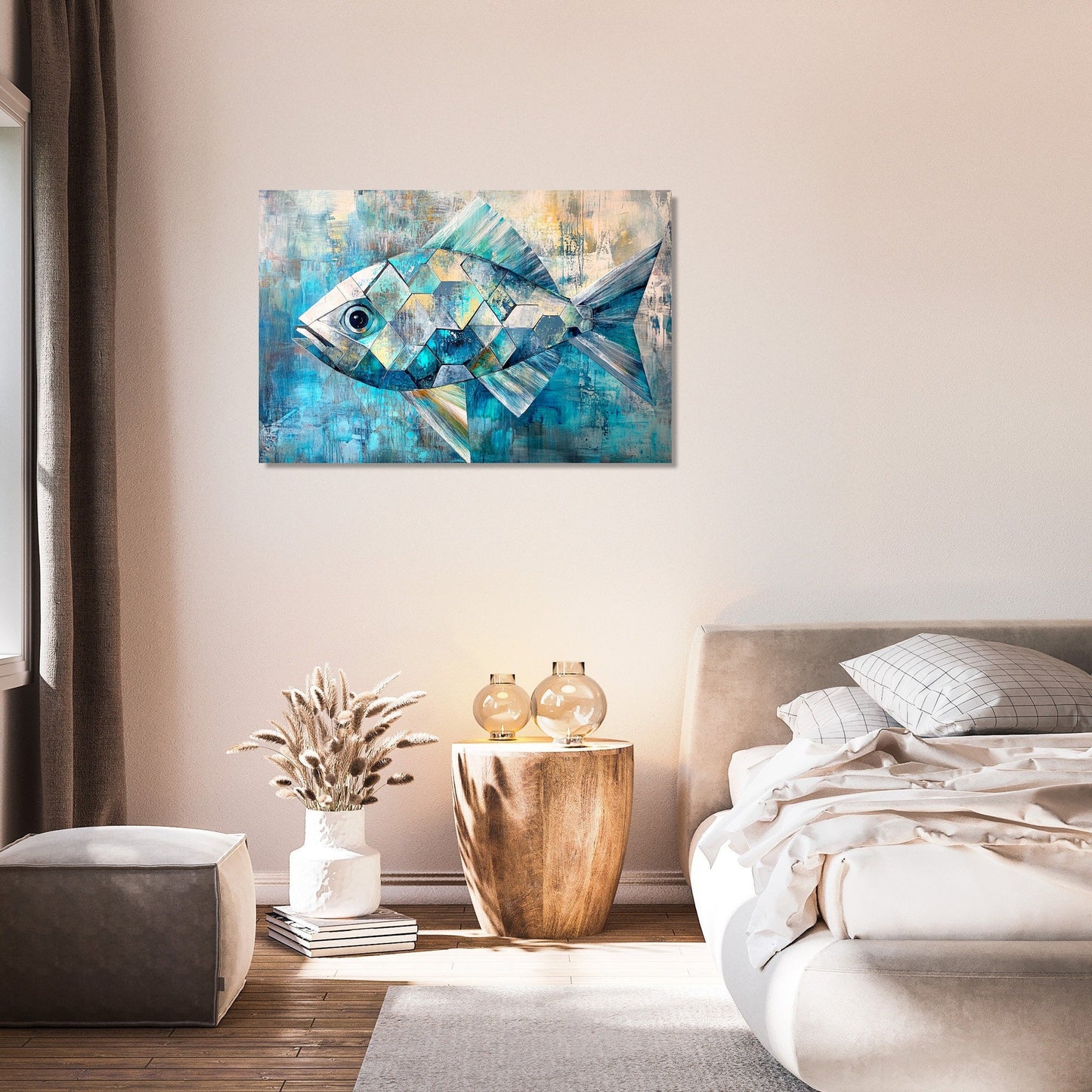 Geometric Fish Elegance Canvas