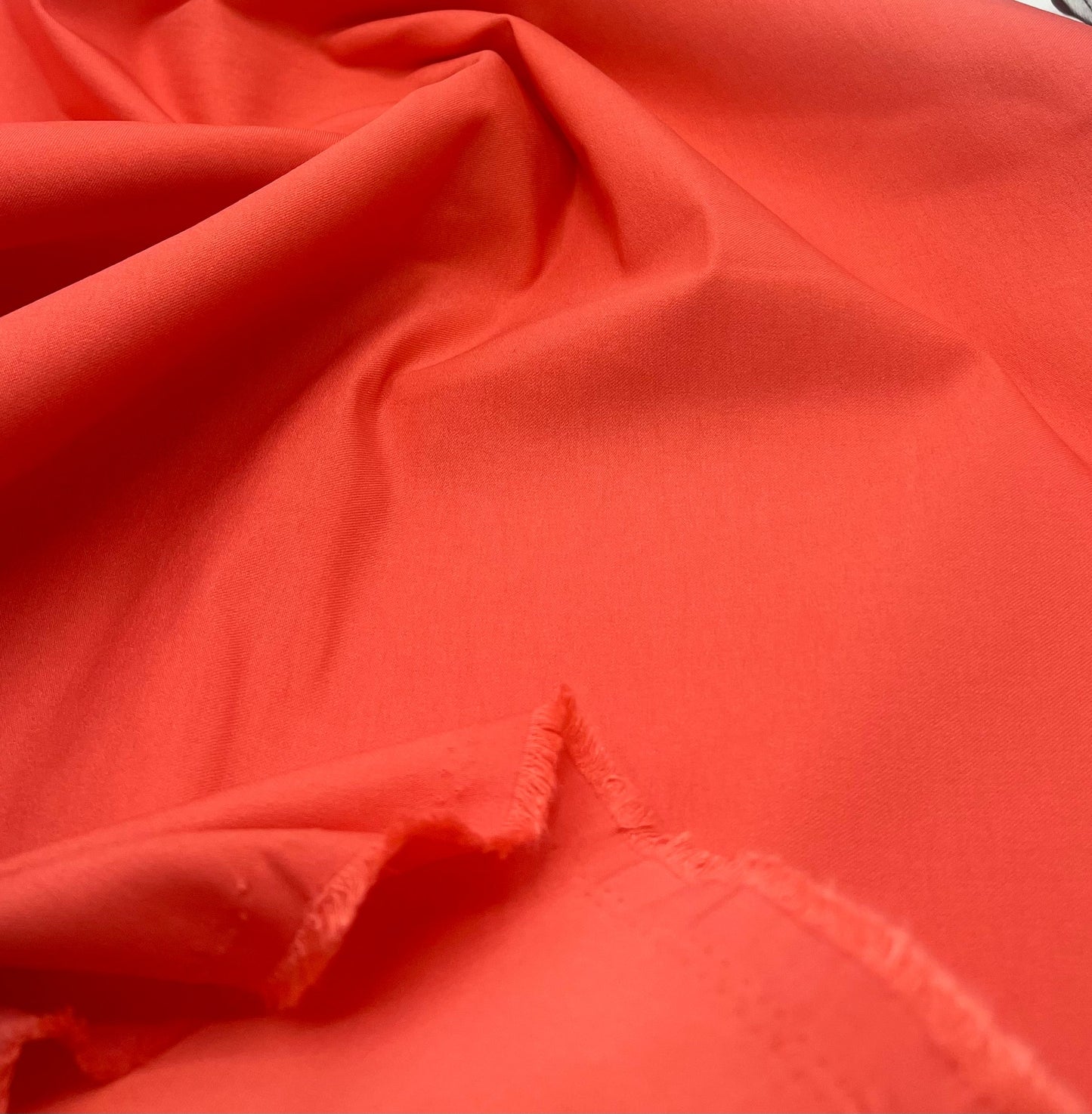 Coral Bengaline Stretch Fabric