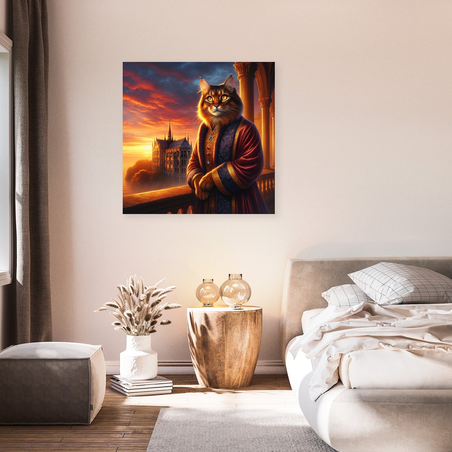 Majestic Sunset Monarch Cat Canvas