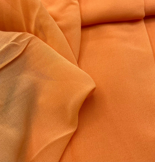 Plain Orange Chiffon Sheer Dress Bridal Fabric