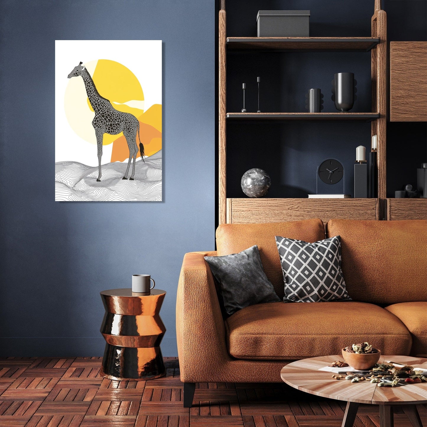 Vibrant Giraffe Elegance Canvas