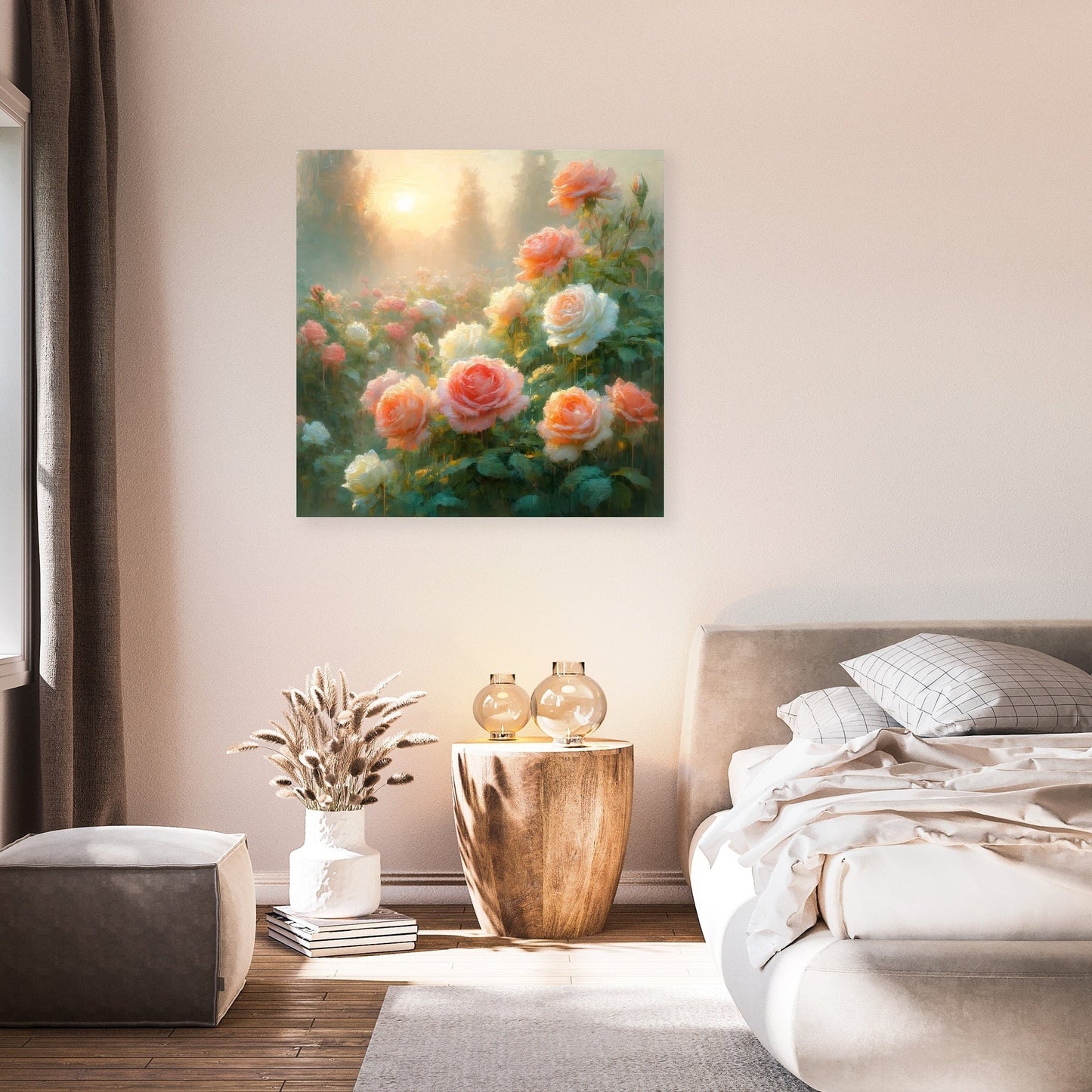 Impressionist Rose Morning Canvas