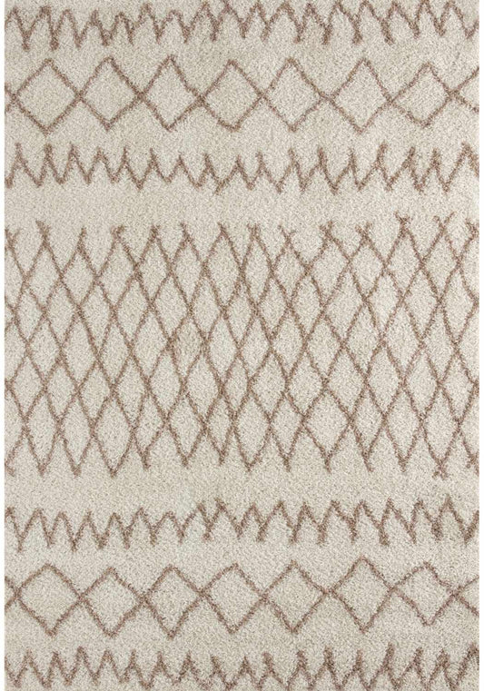 Moroccan Ivory Beige Shaggy Rug | 930