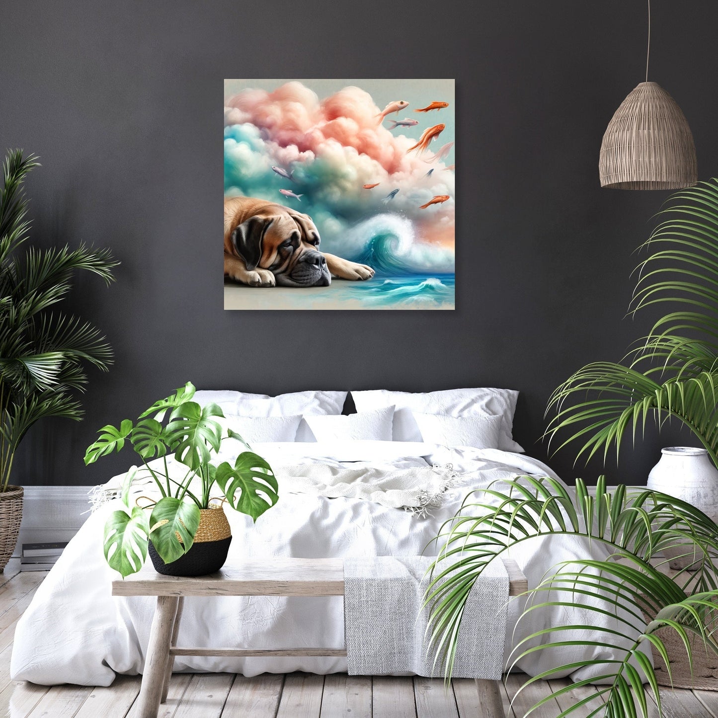 Whimsical Daydreams Bullmastiff Canvas