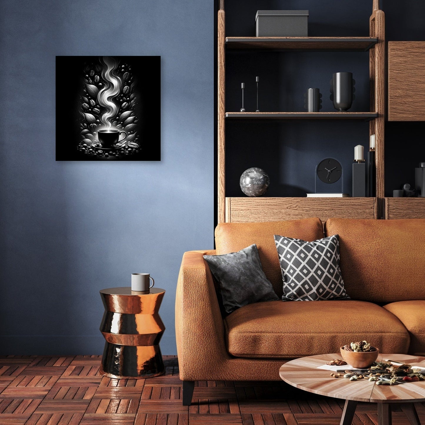 Steamy Mornings: Silver Aroma Canvas