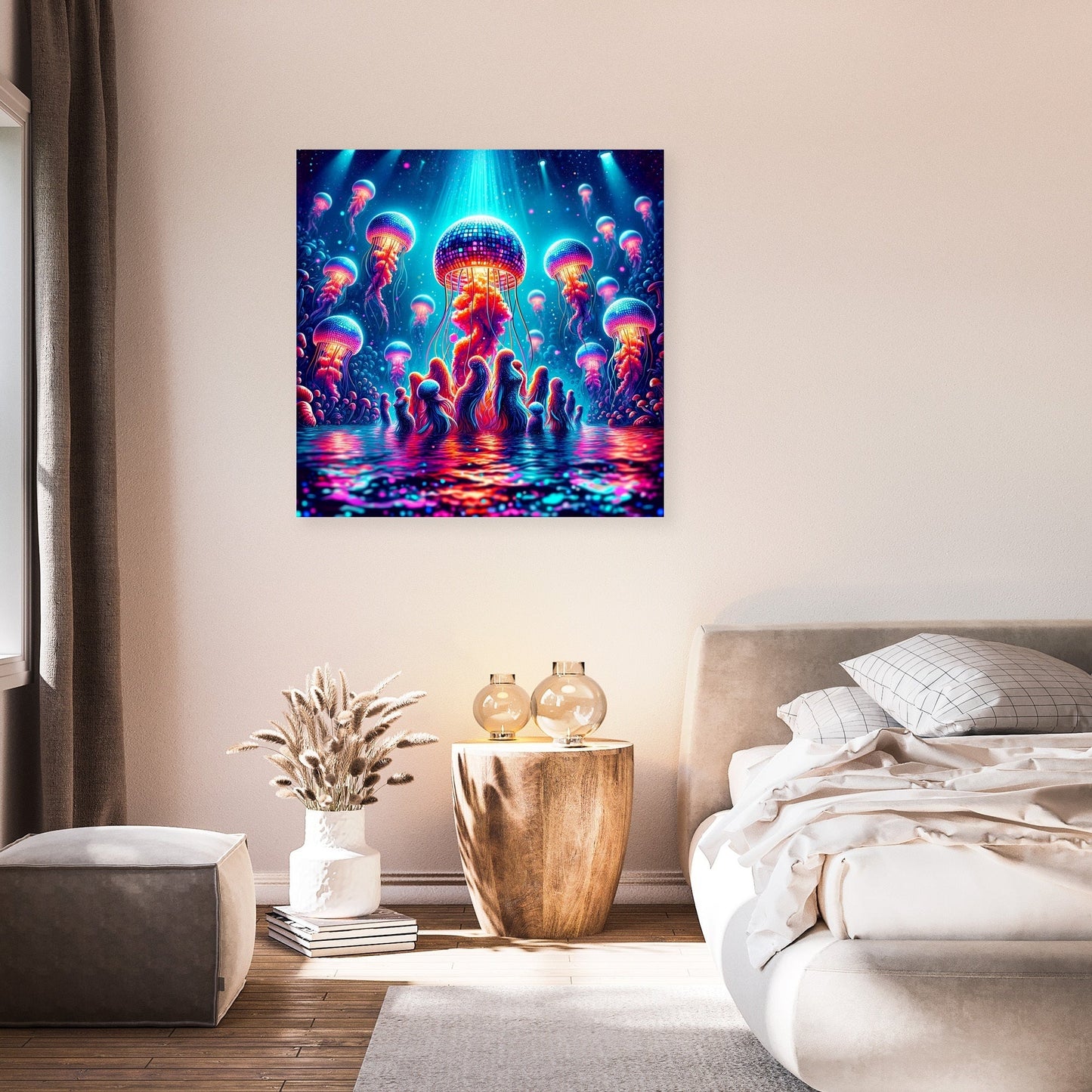 Neon Waves Canvas