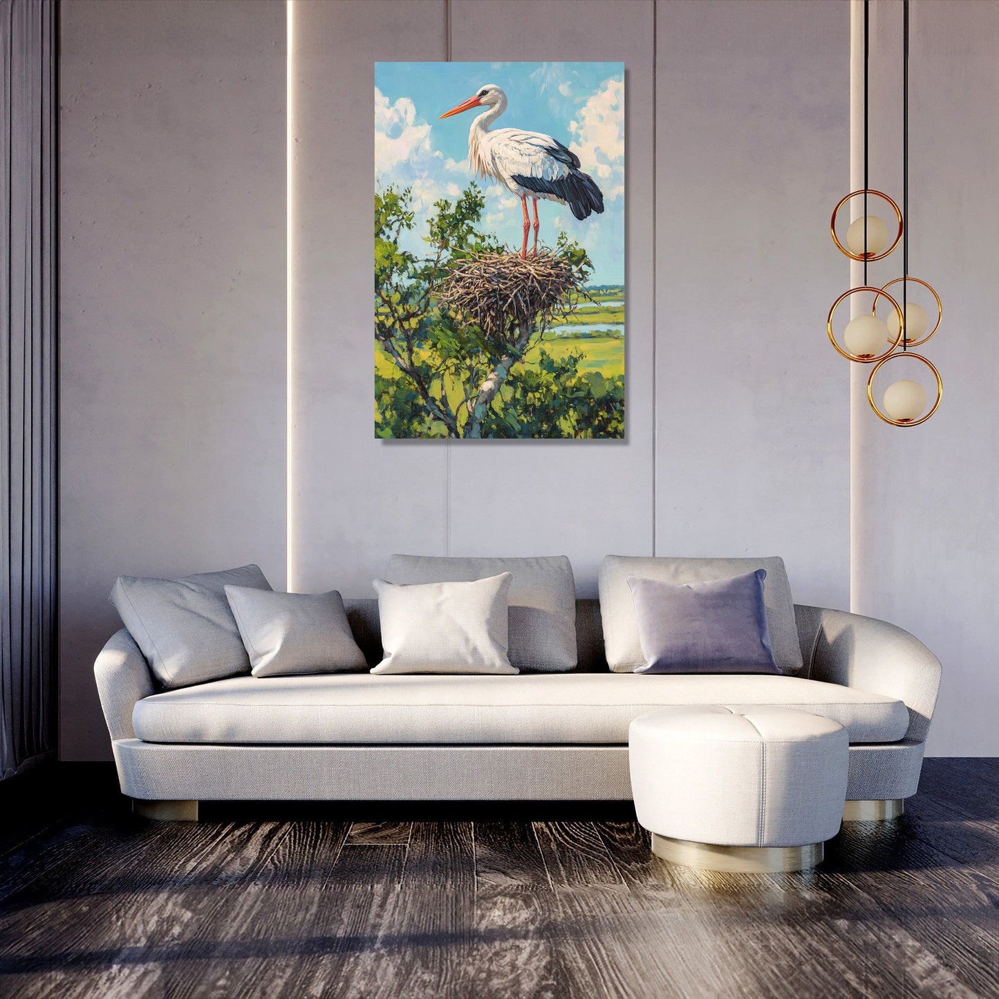 Majestic Stork's Nest Canvas